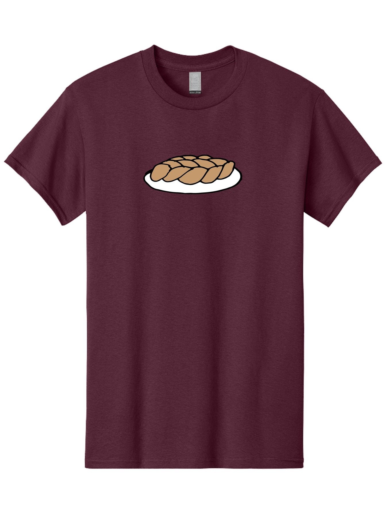 Braided-Loaf-Of-Bread Men'S Graphic Tee, 100% Cotton, Comfortable Casual Summer Wear, Machine Washable, Braided Bread, Baked Goods, Artisanal Bread, Bread On Plate, White Plate, Brown Bread, Traditional Bread, Freshly Baked -  Aaa771 15
