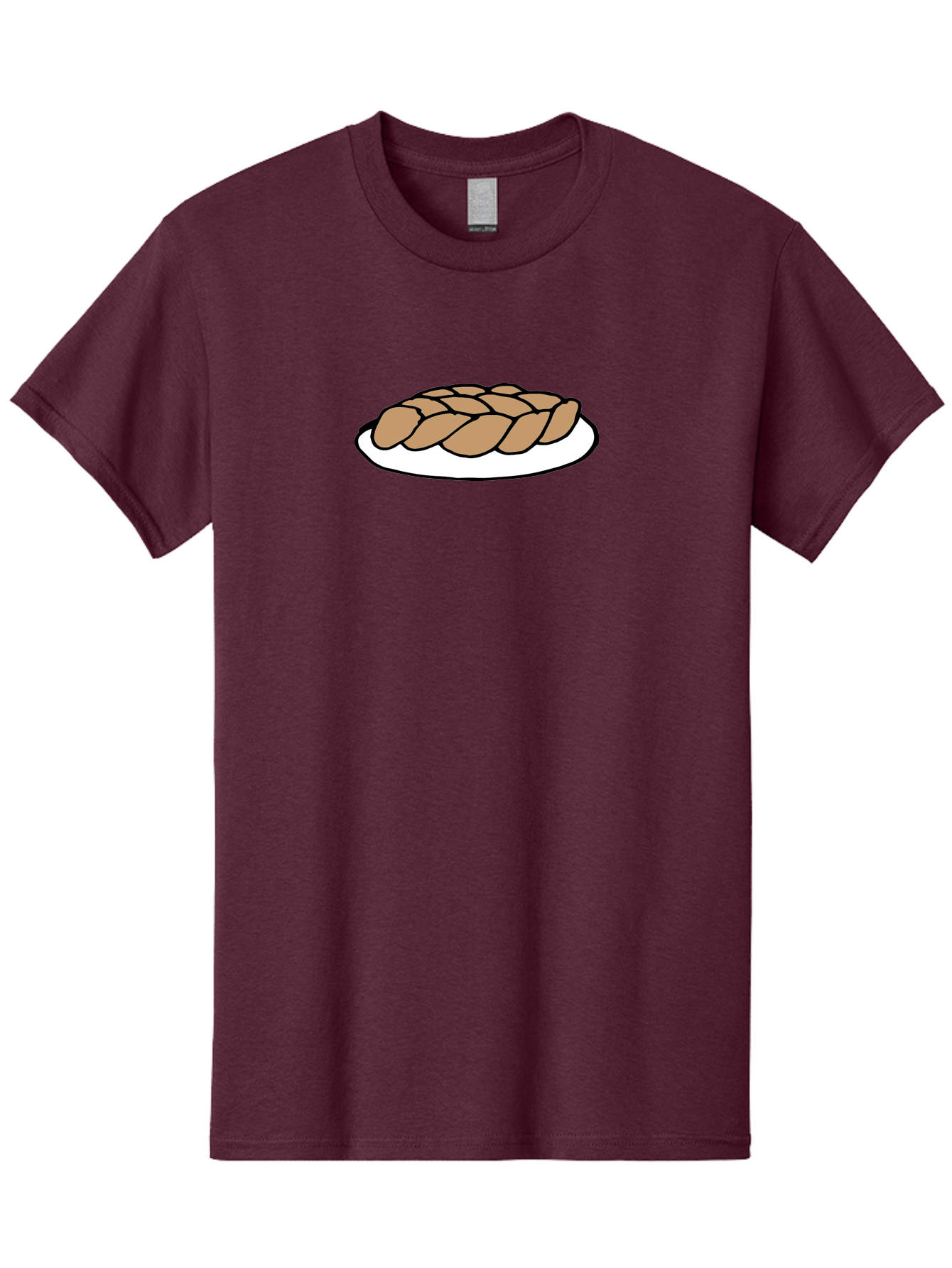 Braided-Loaf-Of-Bread Men'S Graphic Tee, 100% Cotton, Comfortable Casual Summer Wear, Machine Washable, Braided Bread, Baked Goods, Artisanal Bread, Bread On Plate, White Plate, Brown Bread, Traditional Bread, Freshly Baked -  Aaa771 13