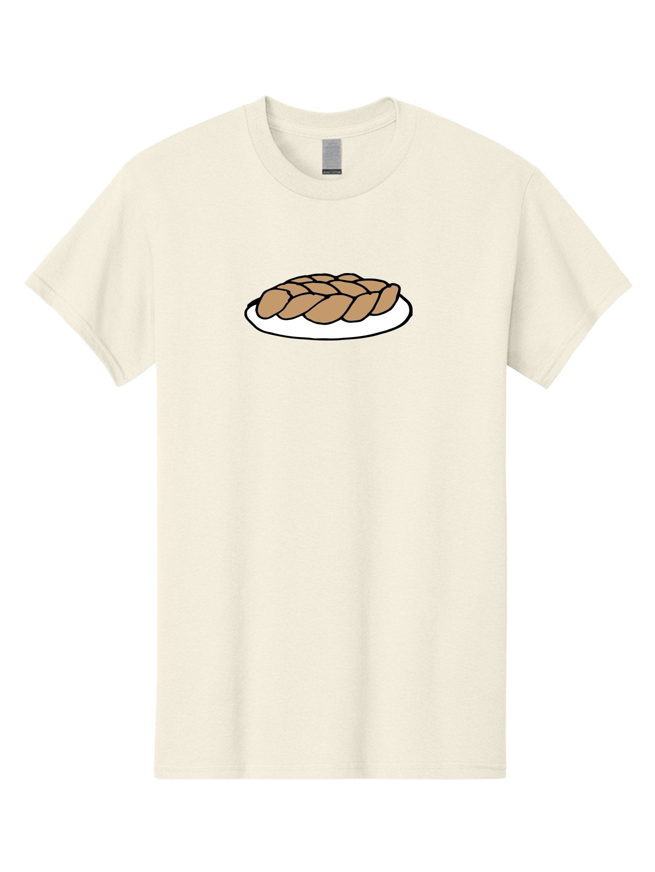 Braided-Loaf-Of-Bread Men'S Graphic Tee, 100% Cotton, Comfortable Casual Summer Wear, Machine Washable, Braided Bread, Baked Goods, Artisanal Bread, Bread On Plate, White Plate, Brown Bread, Traditional Bread, Freshly Baked -  Aaa771 13