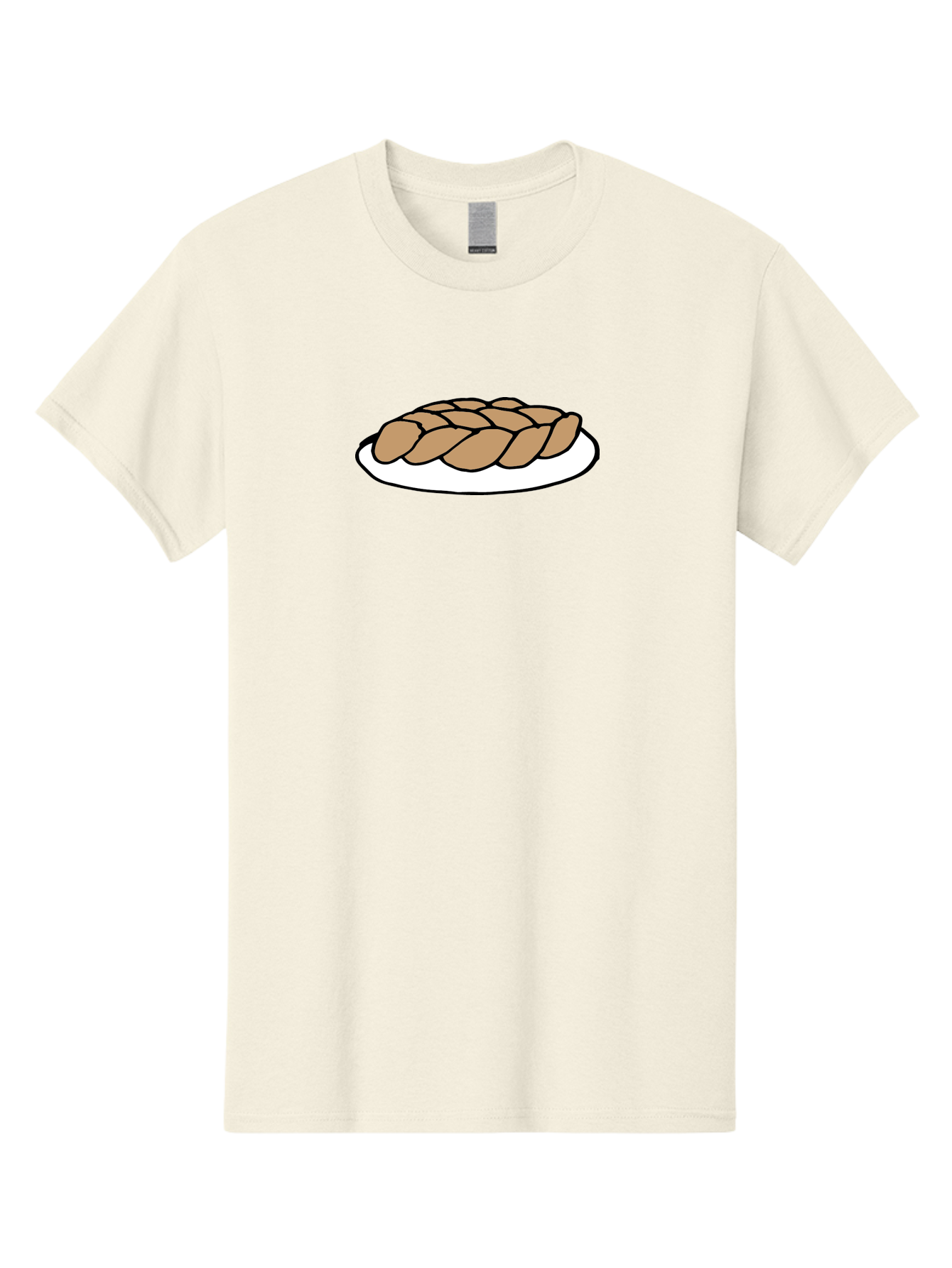 Braided-Loaf-Of-Bread Men'S Graphic Tee, 100% Cotton, Comfortable Casual Summer Wear, Machine Washable, Braided Bread, Baked Goods, Artisanal Bread, Bread On Plate, White Plate, Brown Bread, Traditional Bread, Freshly Baked -  Aaa771 17