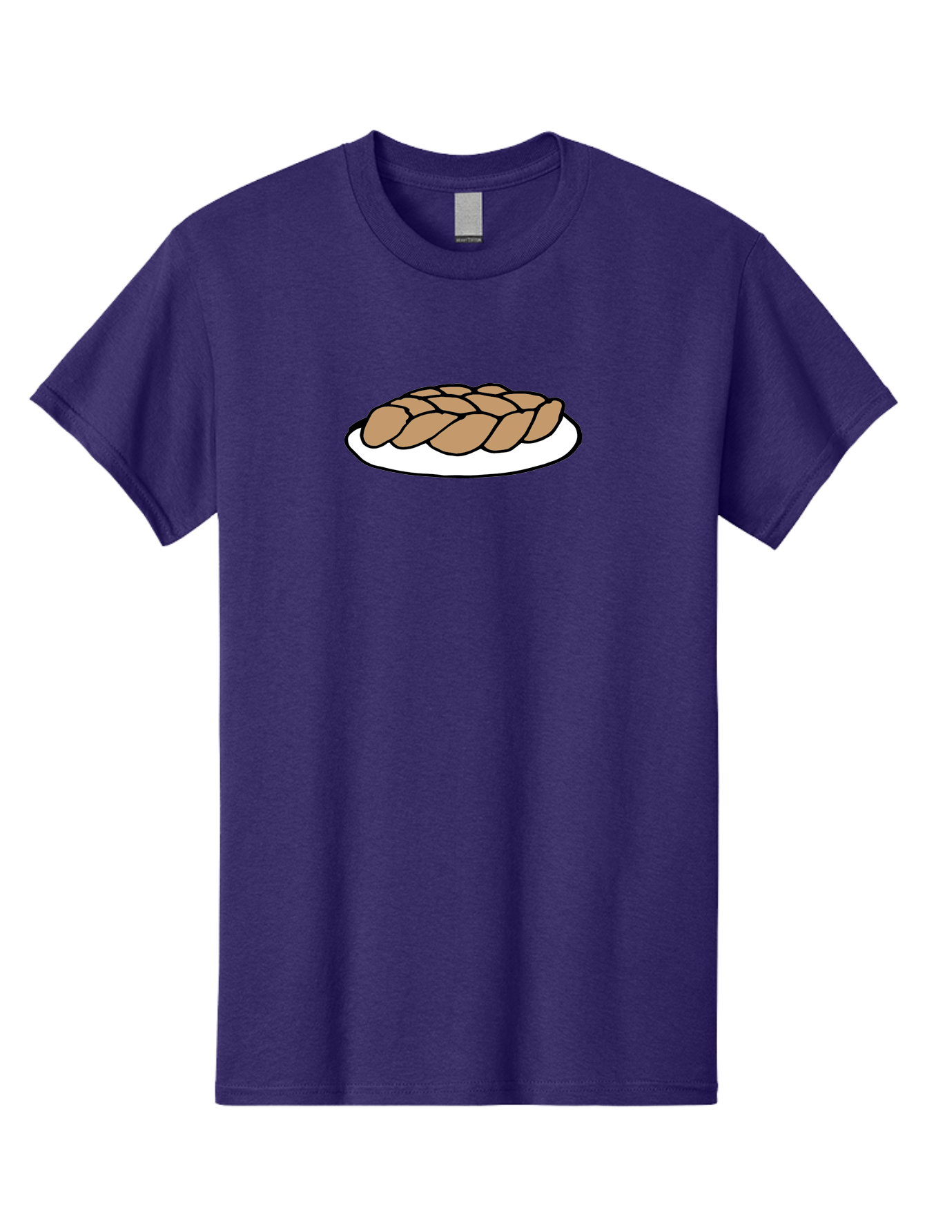 Braided-Loaf-Of-Bread Men'S Graphic Tee, 100% Cotton, Comfortable Casual Summer Wear, Machine Washable, Braided Bread, Baked Goods, Artisanal Bread, Bread On Plate, White Plate, Brown Bread, Traditional Bread, Freshly Baked -  Aaa771 21