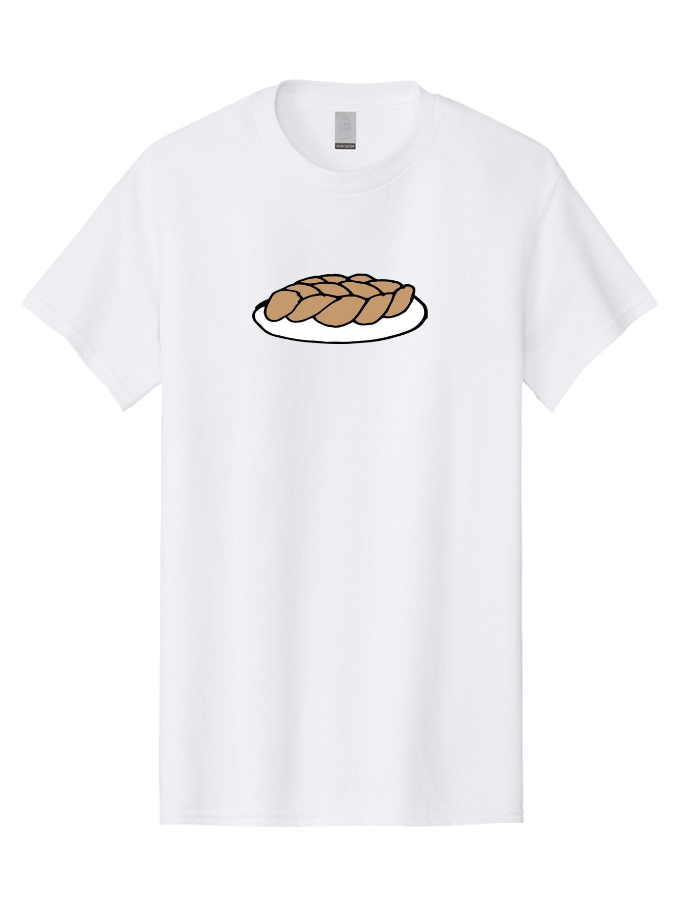 Braided-Loaf-Of-Bread Men'S Graphic Tee, 100% Cotton, Comfortable Casual Summer Wear, Machine Washable, Braided Bread, Baked Goods, Artisanal Bread, Bread On Plate, White Plate, Brown Bread, Traditional Bread, Freshly Baked -  Aaa771 3