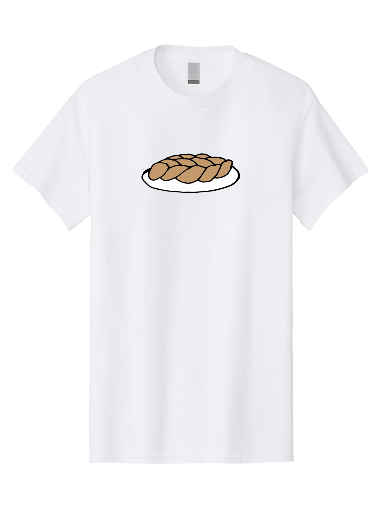 Braided-Loaf-Of-Bread Men'S Graphic Tee, 100% Cotton, Comfortable Casual Summer Wear, Machine Washable, Braided Bread, Baked Goods, Artisanal Bread, Bread On Plate, White Plate, Brown Bread, Traditional Bread, Freshly Baked -  Aaa771 29