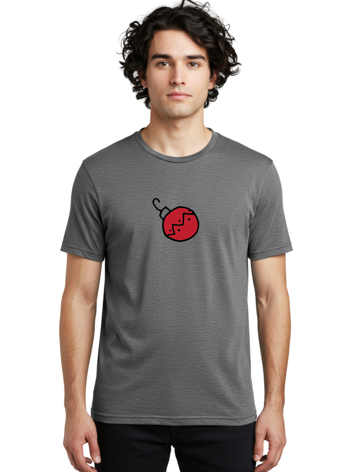 Broken-Red-Bauble Men'S Graphic Tee, 100% Cotton, Comfortable Casual Summer Wear, Machine Washable, Broken Christmas Ornament, Red Bauble, Shattered Decoration, Festive Fragility, Holiday Decor, Cracked Glass, Black Outline -  Aaa773 10