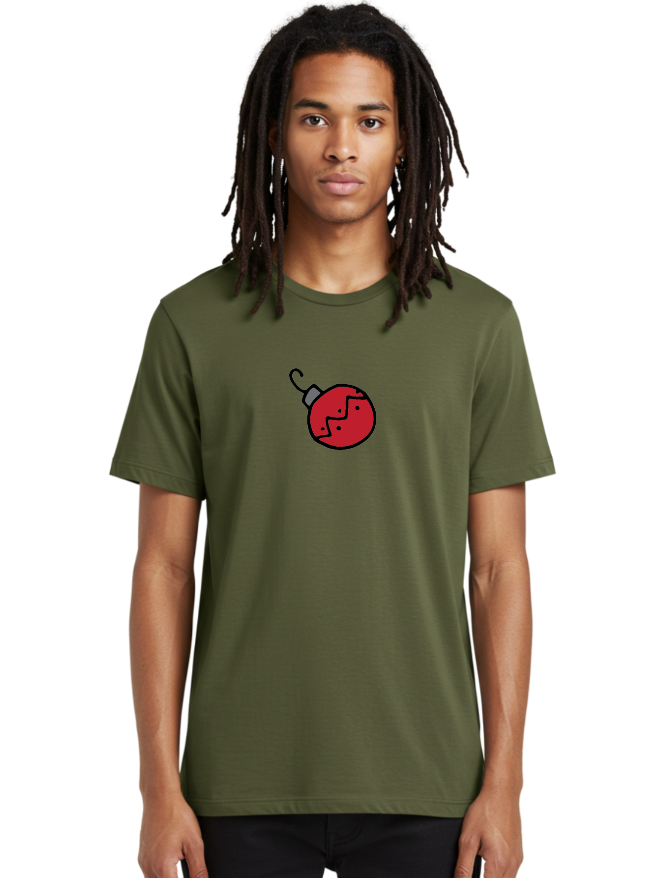 Broken-Red-Bauble Men'S Graphic Tee, 100% Cotton, Comfortable Casual Summer Wear, Machine Washable, Broken Christmas Ornament, Red Bauble, Shattered Decoration, Festive Fragility, Holiday Decor, Cracked Glass, Black Outline -  Aaa773 16