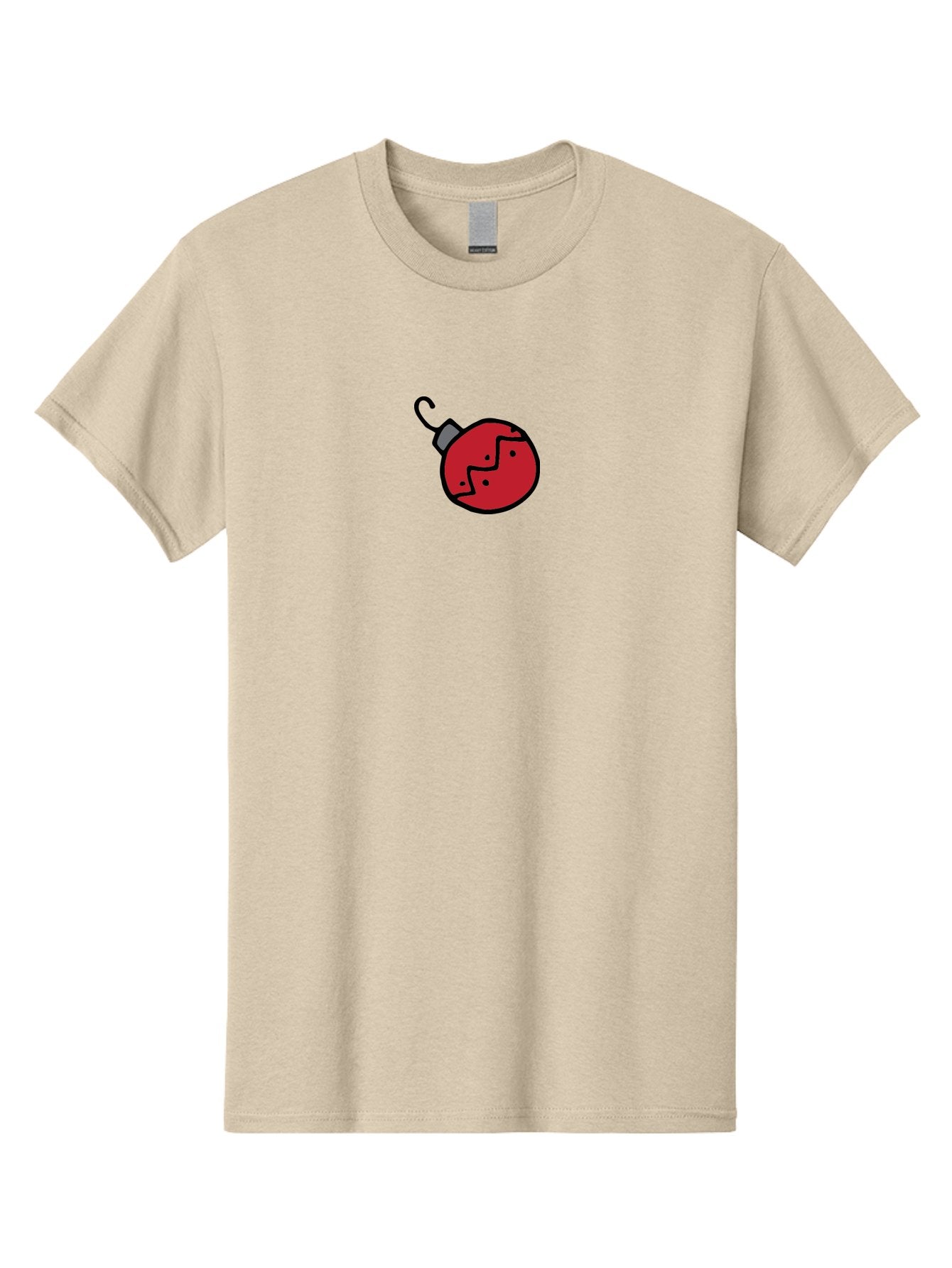 Broken-Red-Bauble Men'S Graphic Tee, 100% Cotton, Comfortable Casual Summer Wear, Machine Washable, Broken Christmas Ornament, Red Bauble, Shattered Decoration, Festive Fragility, Holiday Decor, Cracked Glass, Black Outline -  Aaa773 4