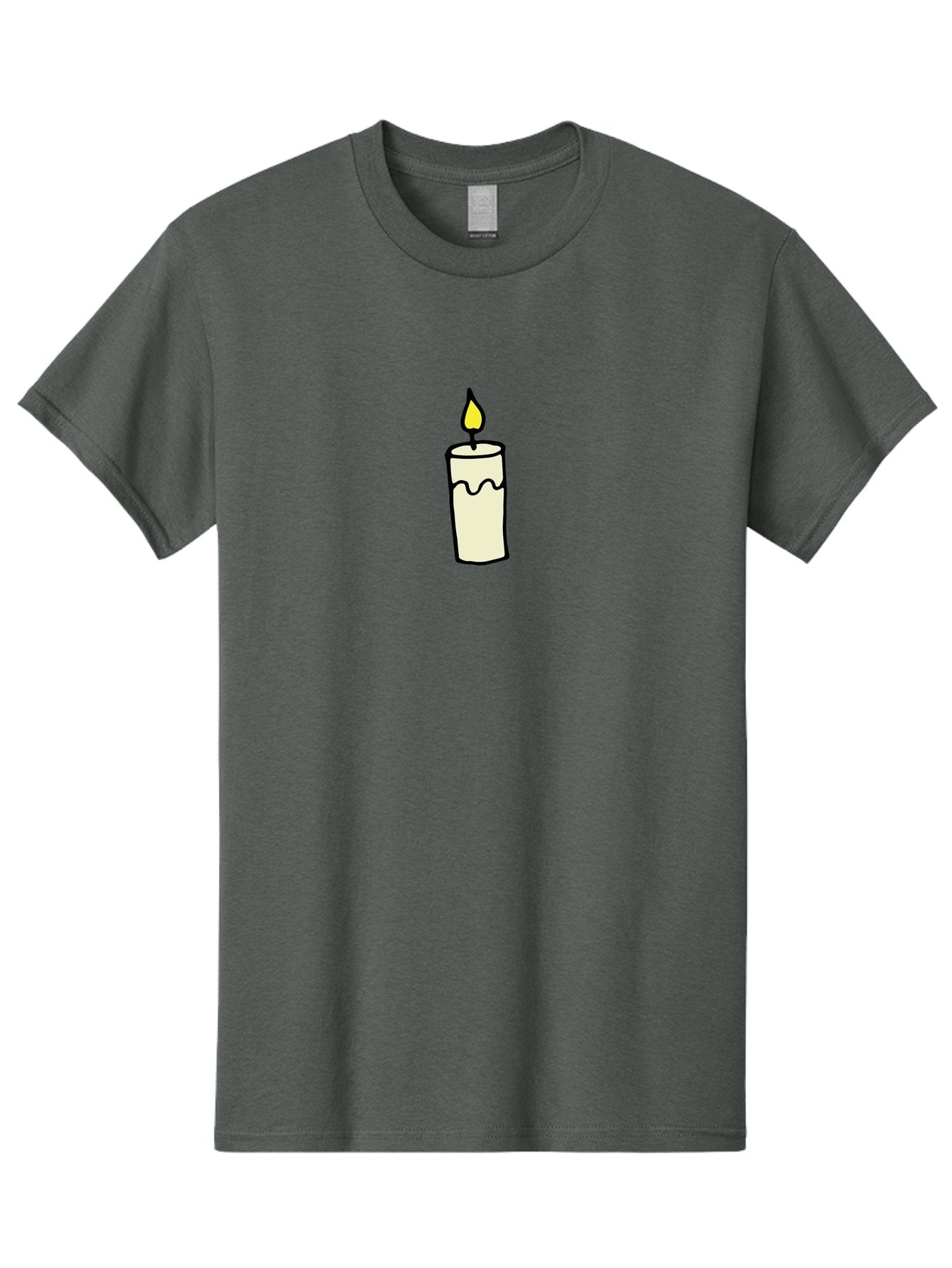 Candle-3 Men'S Graphic Tee, 100% Cotton, Comfortable Casual Summer Wear, Machine Washable, Lit Candle, Melting Wax, Yellow Flame, Flickering Light, Simple Illustration, Minimalist Design, Soothing Ambiance, Relaxation, Calm Atmosphere -  Aaa776 7