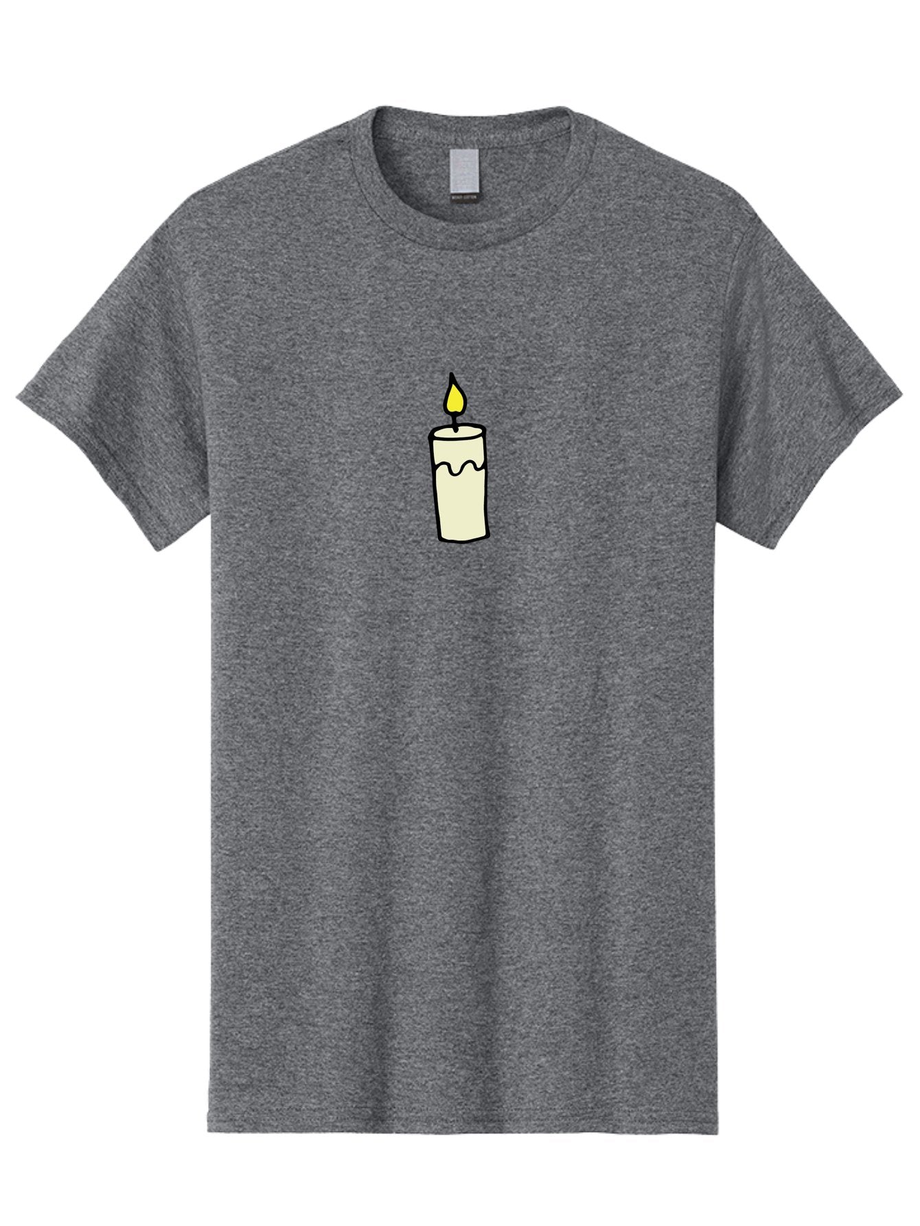 Candle-3 Men'S Graphic Tee, 100% Cotton, Comfortable Casual Summer Wear, Machine Washable, Lit Candle, Melting Wax, Yellow Flame, Flickering Light, Simple Illustration, Minimalist Design, Soothing Ambiance, Relaxation, Calm Atmosphere -  Aaa776 9