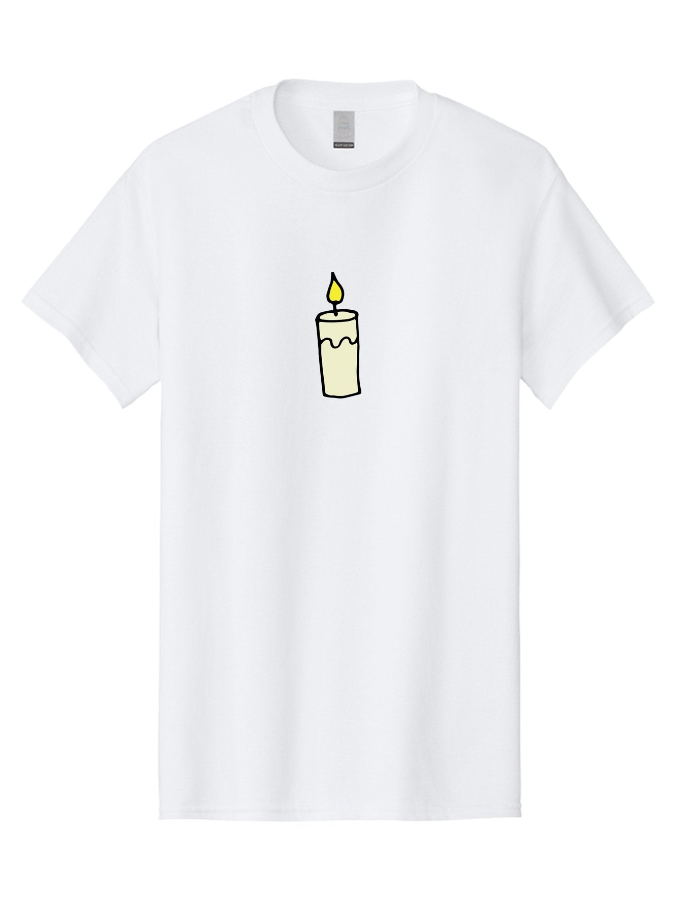 Candle-3 Men'S Graphic Tee, 100% Cotton, Comfortable Casual Summer Wear, Machine Washable, Lit Candle, Melting Wax, Yellow Flame, Flickering Light, Simple Illustration, Minimalist Design, Soothing Ambiance, Relaxation, Calm Atmosphere -  Aaa776 11