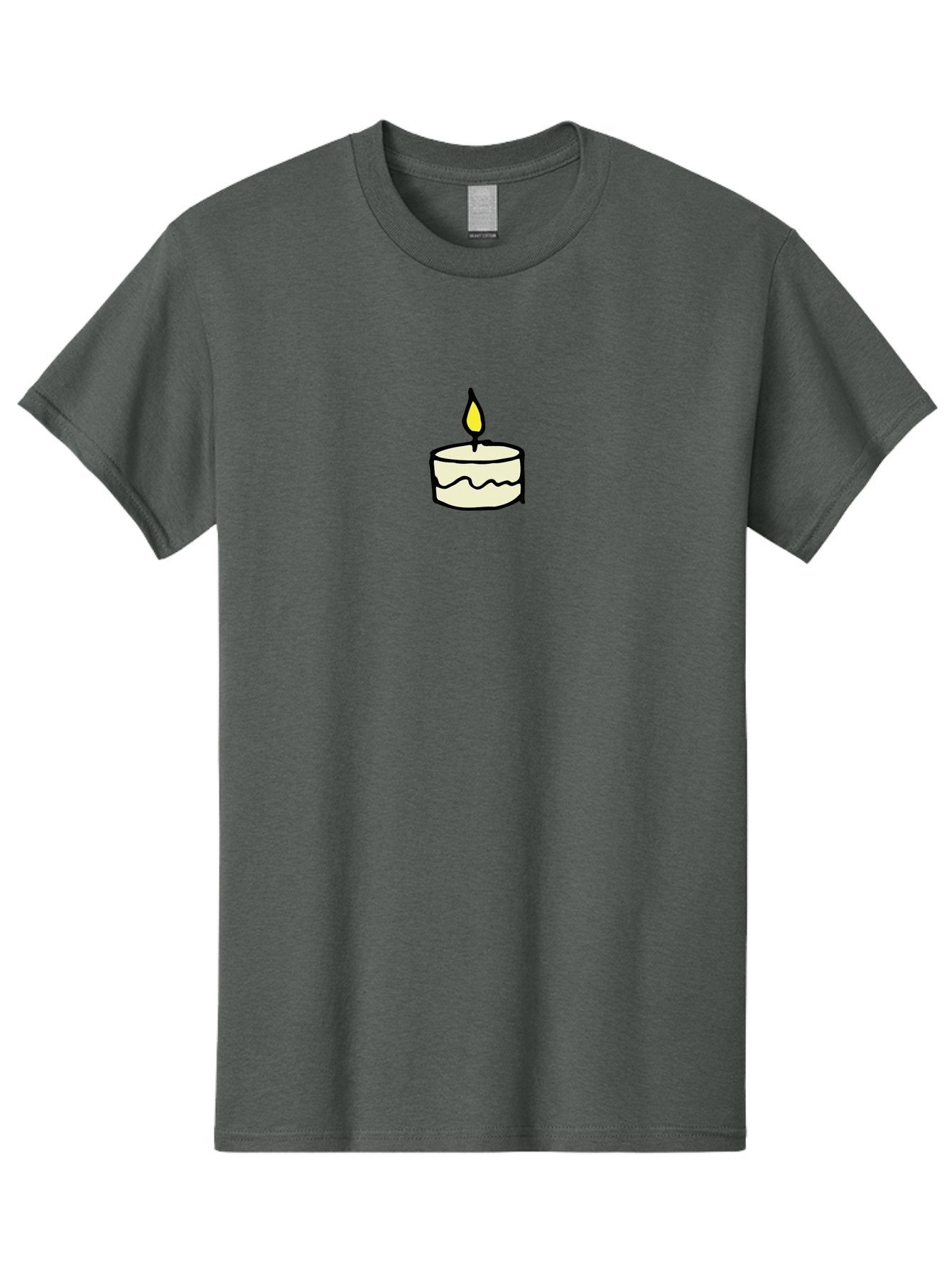 Candle-4 Men'S Graphic Tee, 100% Cotton, Comfortable Casual Summer Wear, Machine Washable, Candle With Yellow Flame, Birthday Candle, Wax Melting, Soft Glow, Warm Ambiance, Festive Decor, Celebration Atmosphere, Simple Illustration -  Aaa777 4