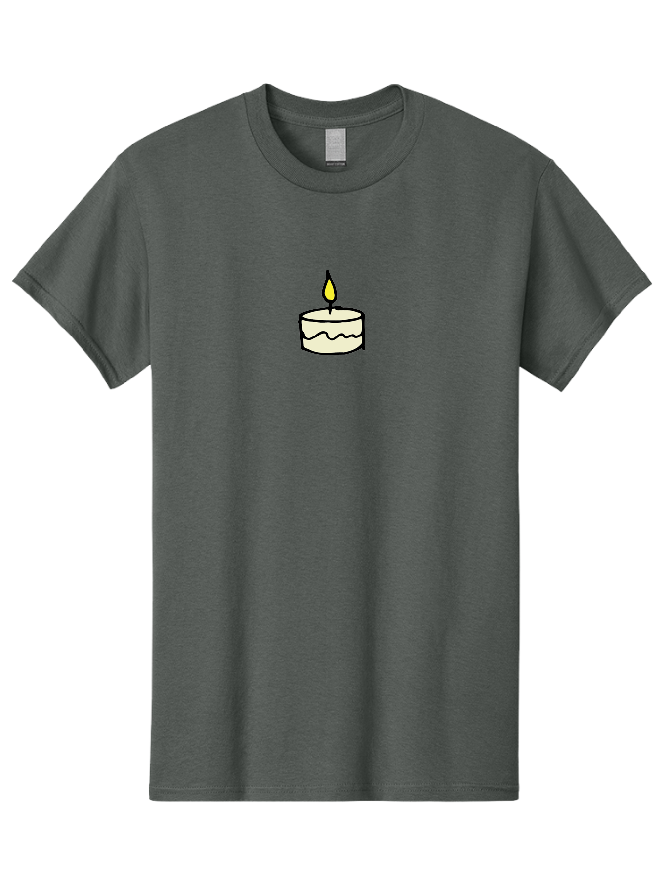 Candle-4 Men'S Graphic Tee, 100% Cotton, Comfortable Casual Summer Wear, Machine Washable, Candle With Yellow Flame, Birthday Candle, Wax Melting, Soft Glow, Warm Ambiance, Festive Decor, Celebration Atmosphere, Simple Illustration -  Aaa777 3