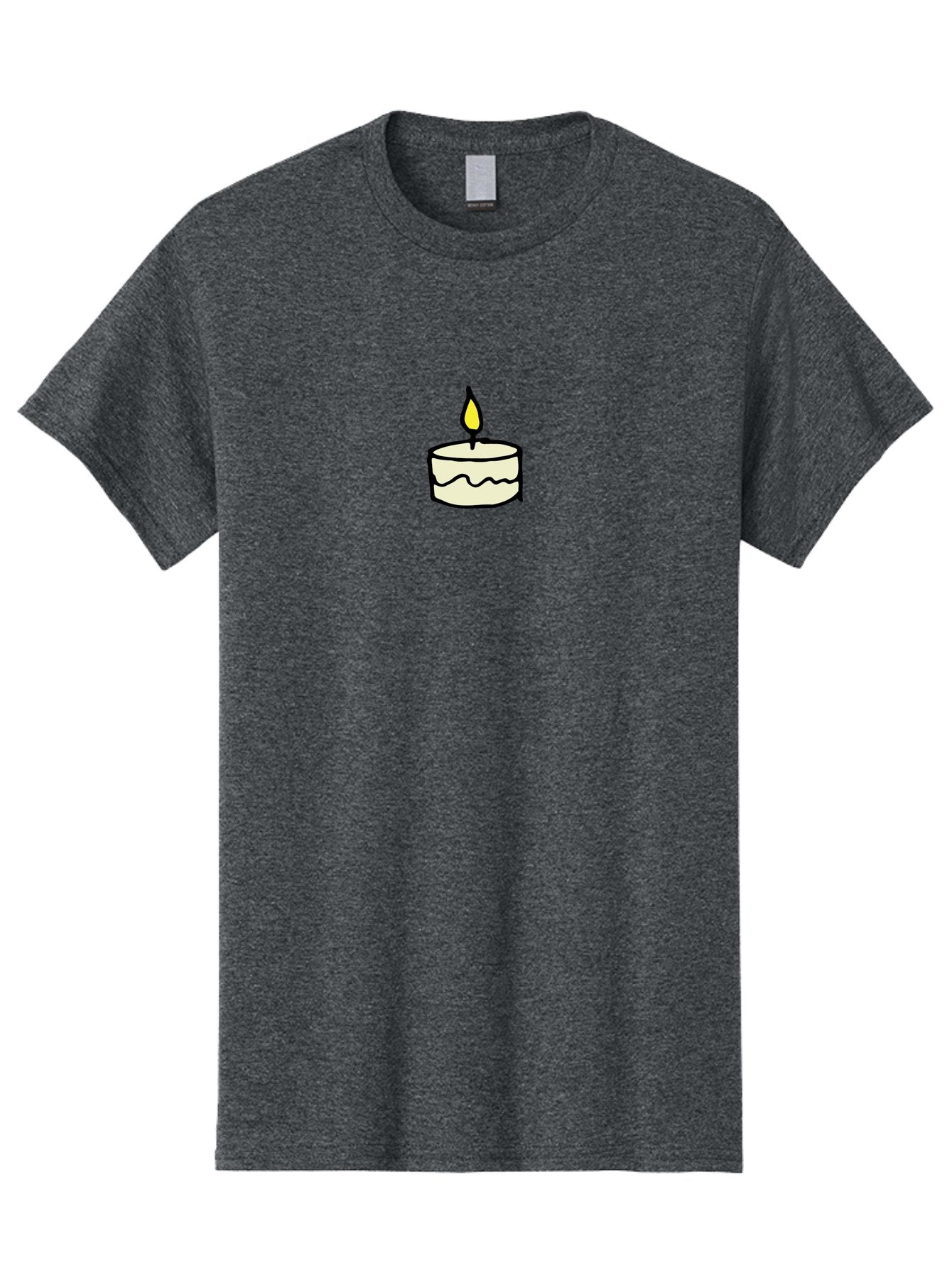 Candle-4 Men'S Graphic Tee, 100% Cotton, Comfortable Casual Summer Wear, Machine Washable, Candle With Yellow Flame, Birthday Candle, Wax Melting, Soft Glow, Warm Ambiance, Festive Decor, Celebration Atmosphere, Simple Illustration -  Aaa777 3