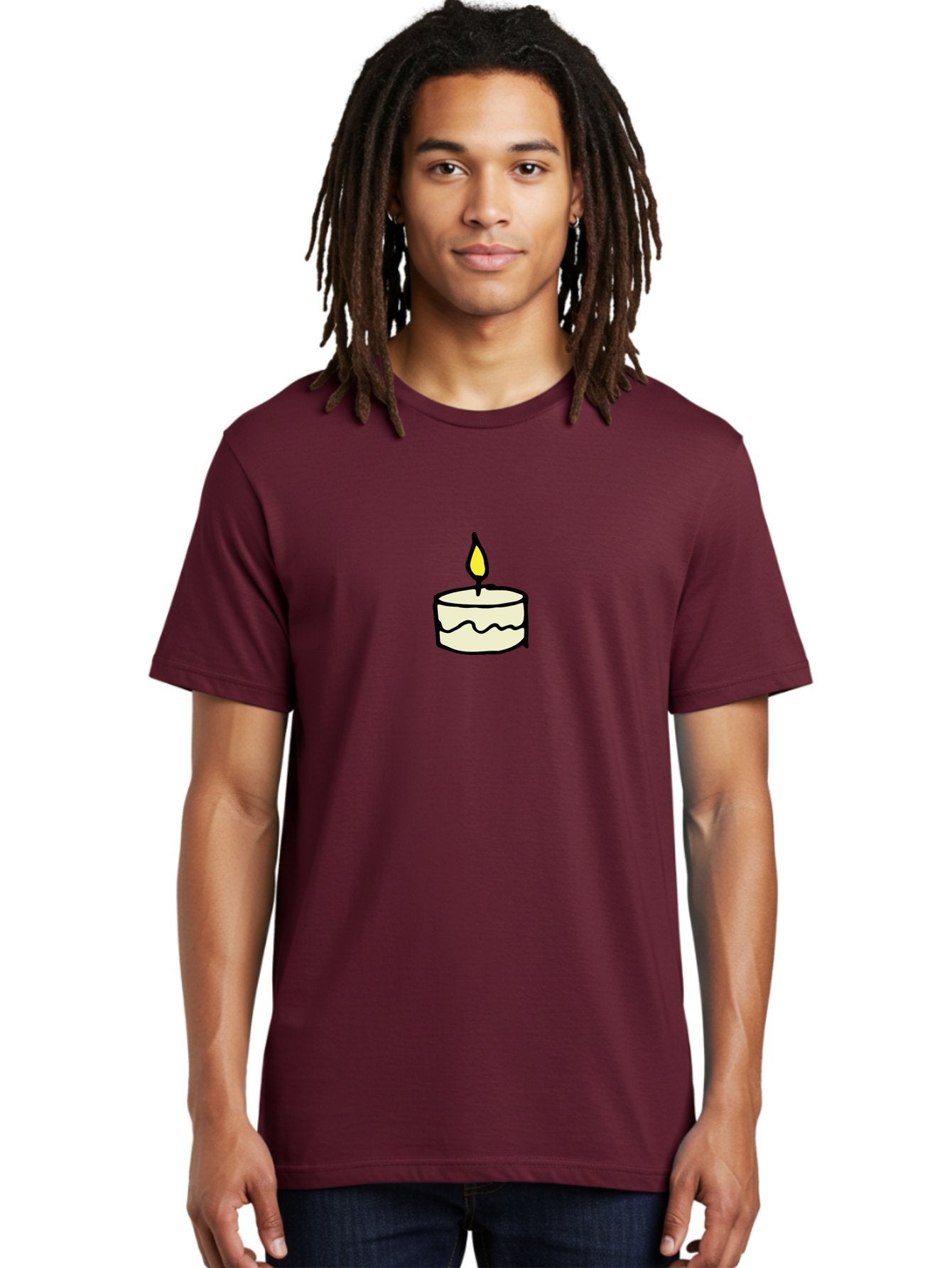 Candle-4 Men'S Graphic Tee, 100% Cotton, Comfortable Casual Summer Wear, Machine Washable, Candle With Yellow Flame, Birthday Candle, Wax Melting, Soft Glow, Warm Ambiance, Festive Decor, Celebration Atmosphere, Simple Illustration -  Aaa777 23