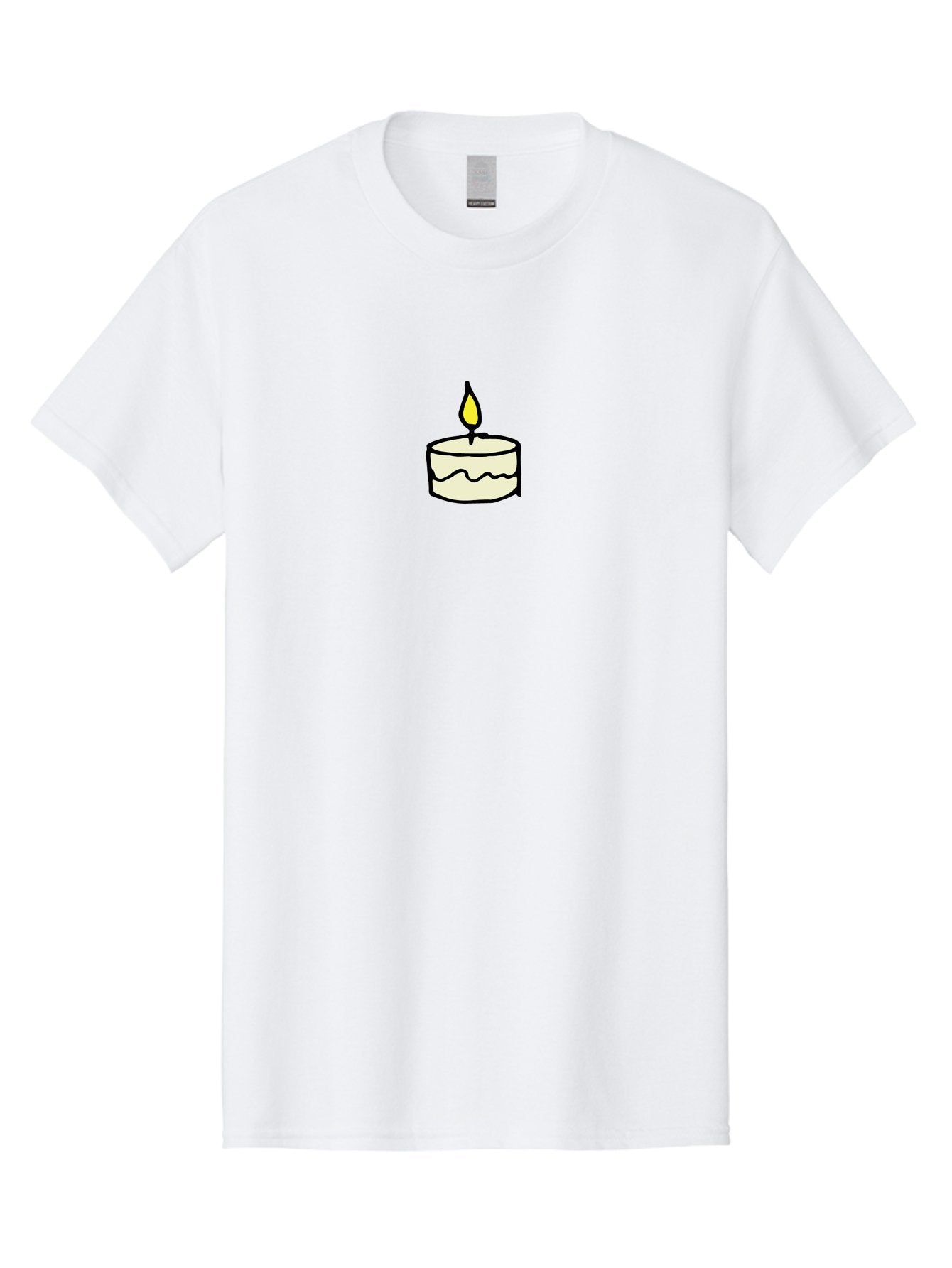 Candle-4 Men'S Graphic Tee, 100% Cotton, Comfortable Casual Summer Wear, Machine Washable, Candle With Yellow Flame, Birthday Candle, Wax Melting, Soft Glow, Warm Ambiance, Festive Decor, Celebration Atmosphere, Simple Illustration -  Aaa777 13