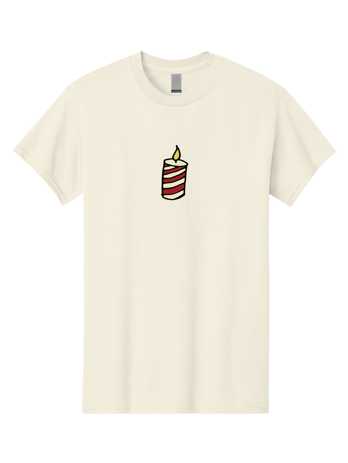 Candle Men'S Graphic Tee, 100% Cotton, Comfortable Casual Summer Wear, Machine Washable, Red And White Striped Candle, Lit Candle, Warm Ambiance, Relaxing Atmosphere, Peaceful Decor, Cozy Lighting, Simple Design -  Aaa778 17