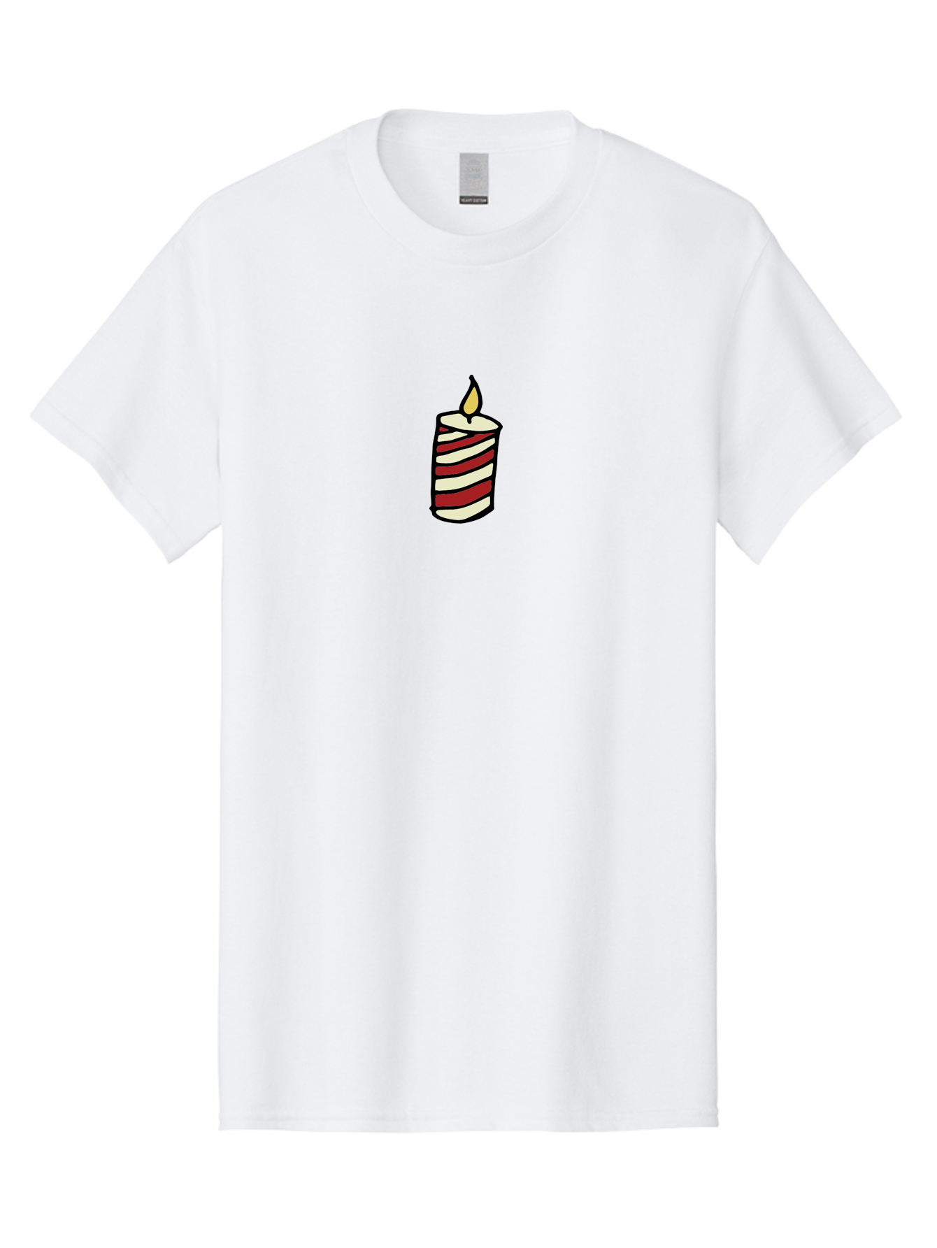 Candle Men'S Graphic Tee, 100% Cotton, Comfortable Casual Summer Wear, Machine Washable, Red And White Striped Candle, Lit Candle, Warm Ambiance, Relaxing Atmosphere, Peaceful Decor, Cozy Lighting, Simple Design -  Aaa778 29