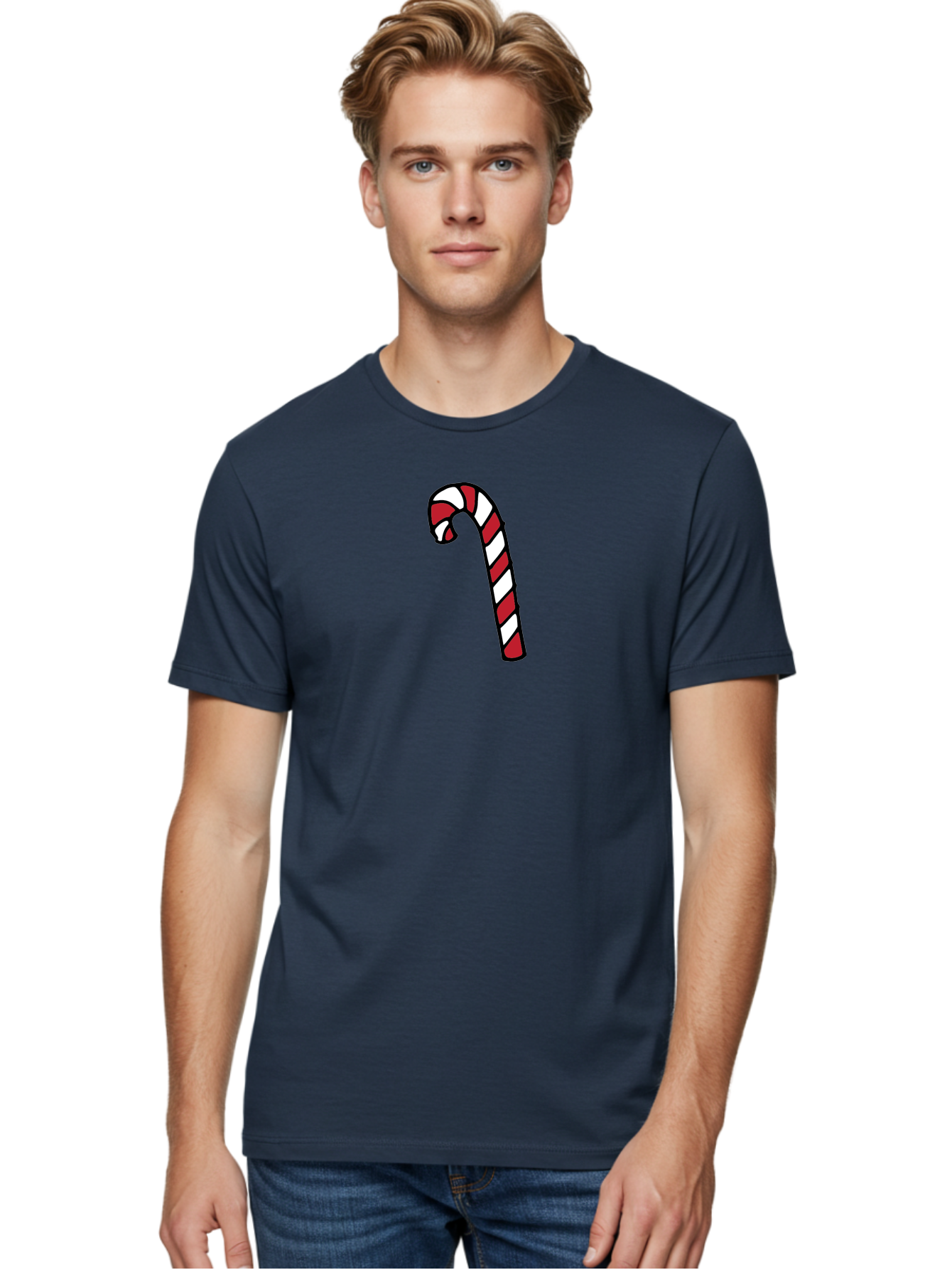 Candy-Cane-2 Men'S Graphic Tee, 100% Cotton, Comfortable Casual Summer Wear, Machine Washable, Striped Candy Cane, Holiday Treat, Festive Decoration, Christmas Symbol, Red And White Stripes, Sweet Delight, Seasonal Charm -  Aaa780 20