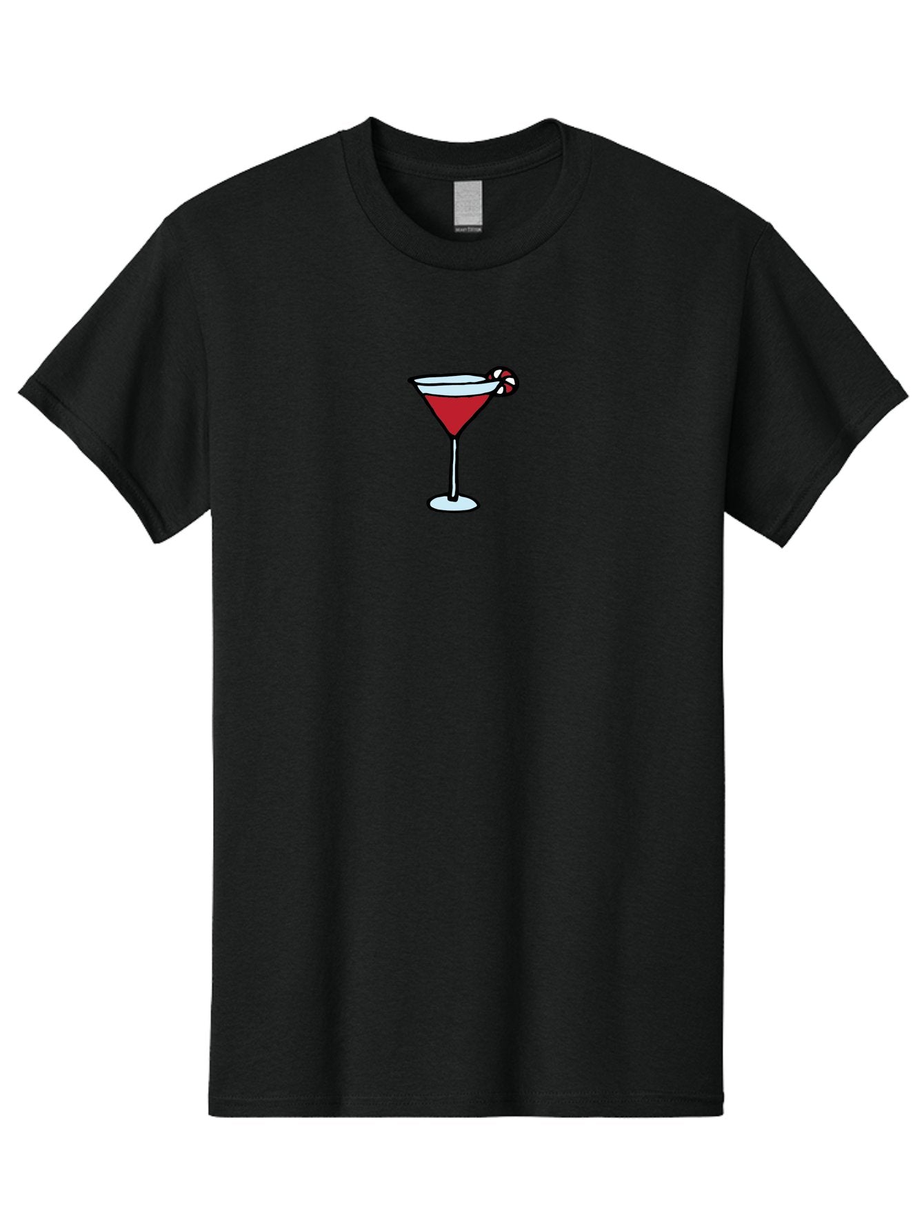 Candy-Cane-Martini-1 Men'S Graphic Tee, 100% Cotton, Comfortable Casual Summer Wear, Machine Washable, Red Martini, Candy Cane Garnish, Festive Cocktail, Holiday Drink, Sweet Treat, Christmas Party, Cocktail Hour -  Aaa781 3