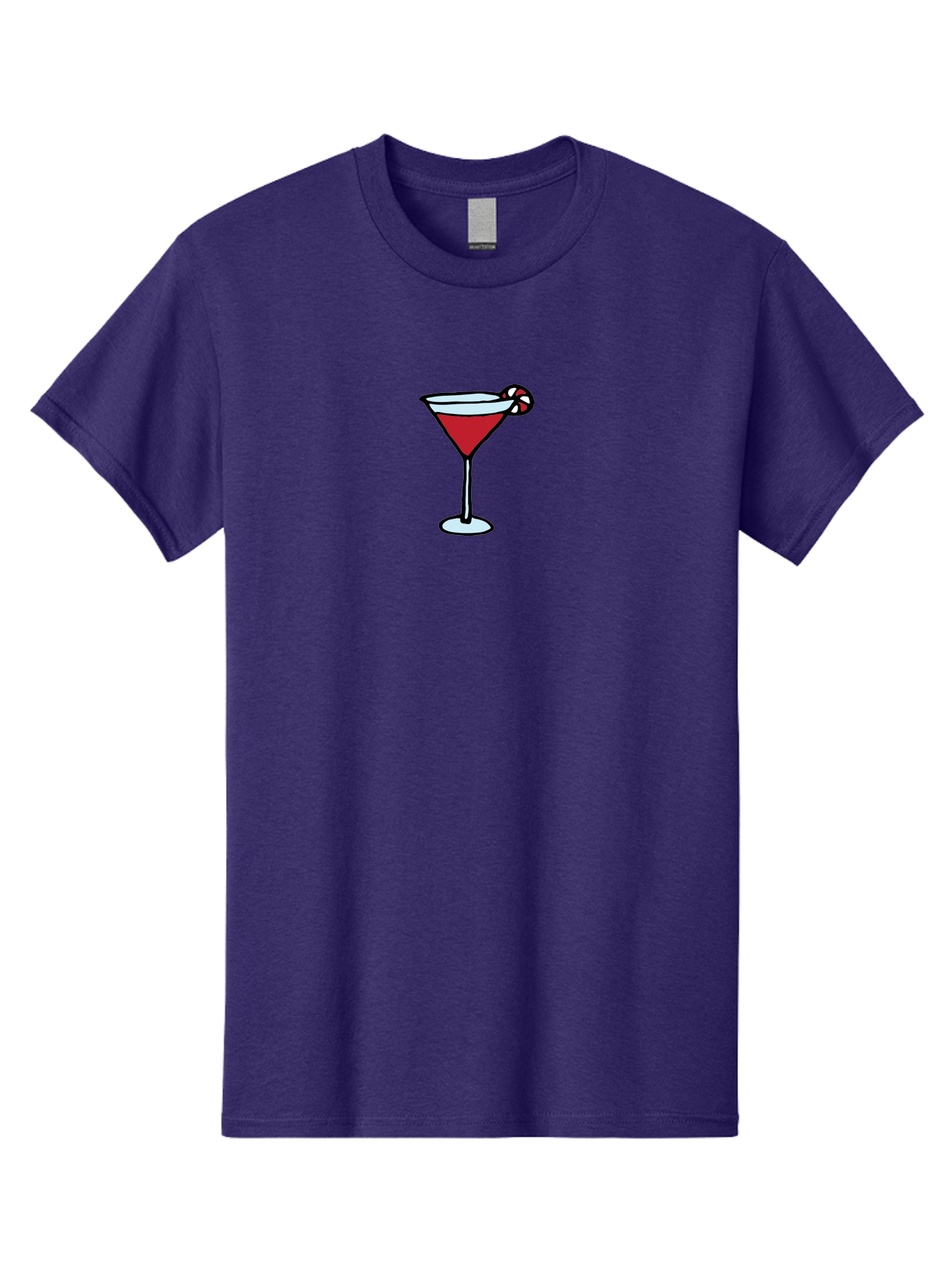 Candy-Cane-Martini-1 Men'S Graphic Tee, 100% Cotton, Comfortable Casual Summer Wear, Machine Washable, Red Martini, Candy Cane Garnish, Festive Cocktail, Holiday Drink, Sweet Treat, Christmas Party, Cocktail Hour -  Aaa781