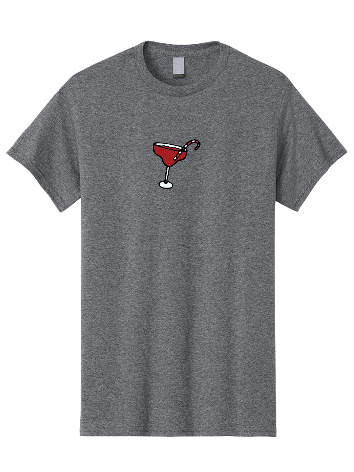 Candy-Cane-Martini Men'S Graphic Tee, 100% Cotton, Comfortable Casual Summer Wear, Machine Washable, Martini Glass, Red Cocktail, Candy Cane Garnish, Festive Drink, Holiday Party, Sweet Treat, Christmas Cocktail -  Aaa783