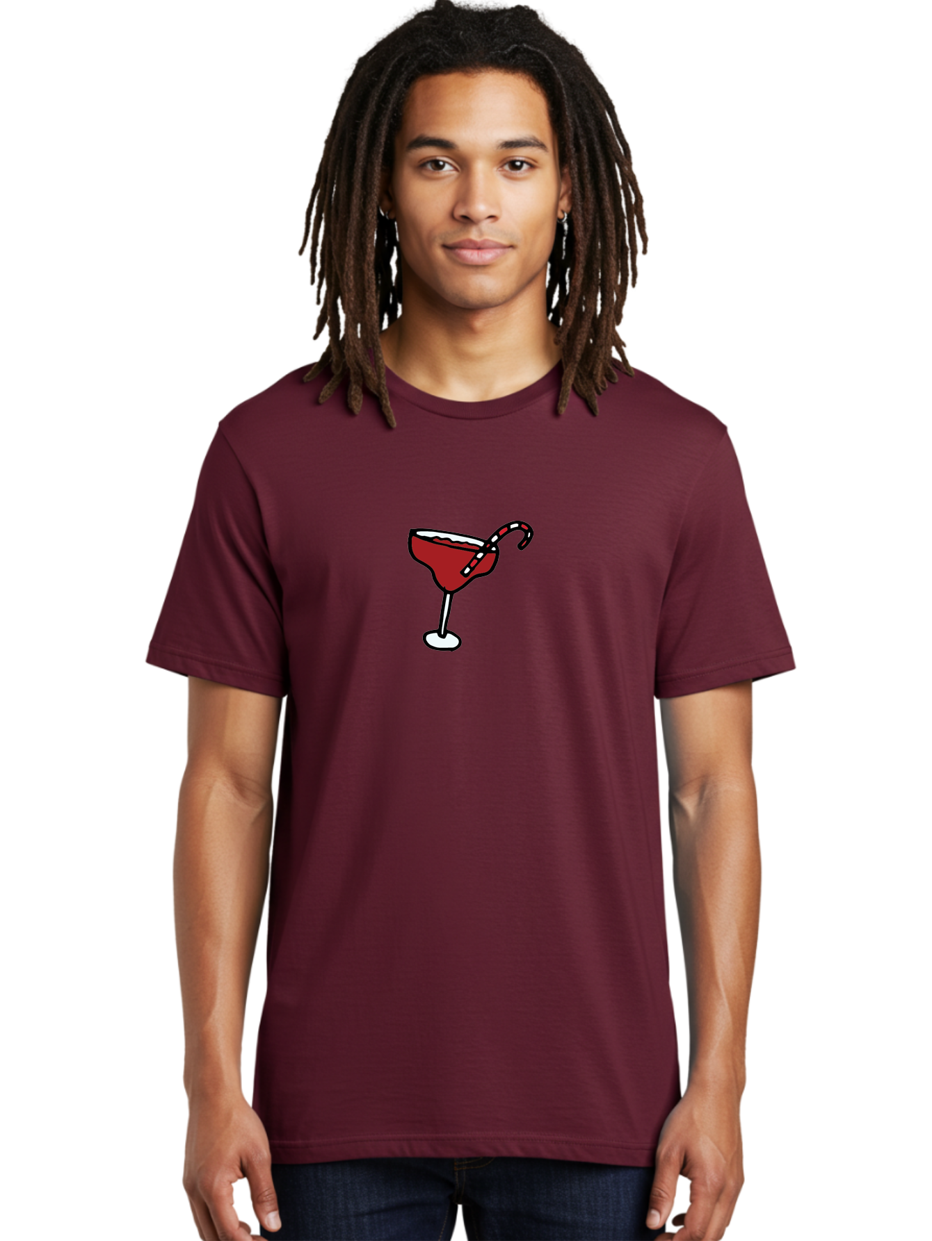 Candy-Cane-Martini Men'S Graphic Tee, 100% Cotton, Comfortable Casual Summer Wear, Machine Washable, Martini Glass, Red Cocktail, Candy Cane Garnish, Festive Drink, Holiday Party, Sweet Treat, Christmas Cocktail -  Aaa783 16