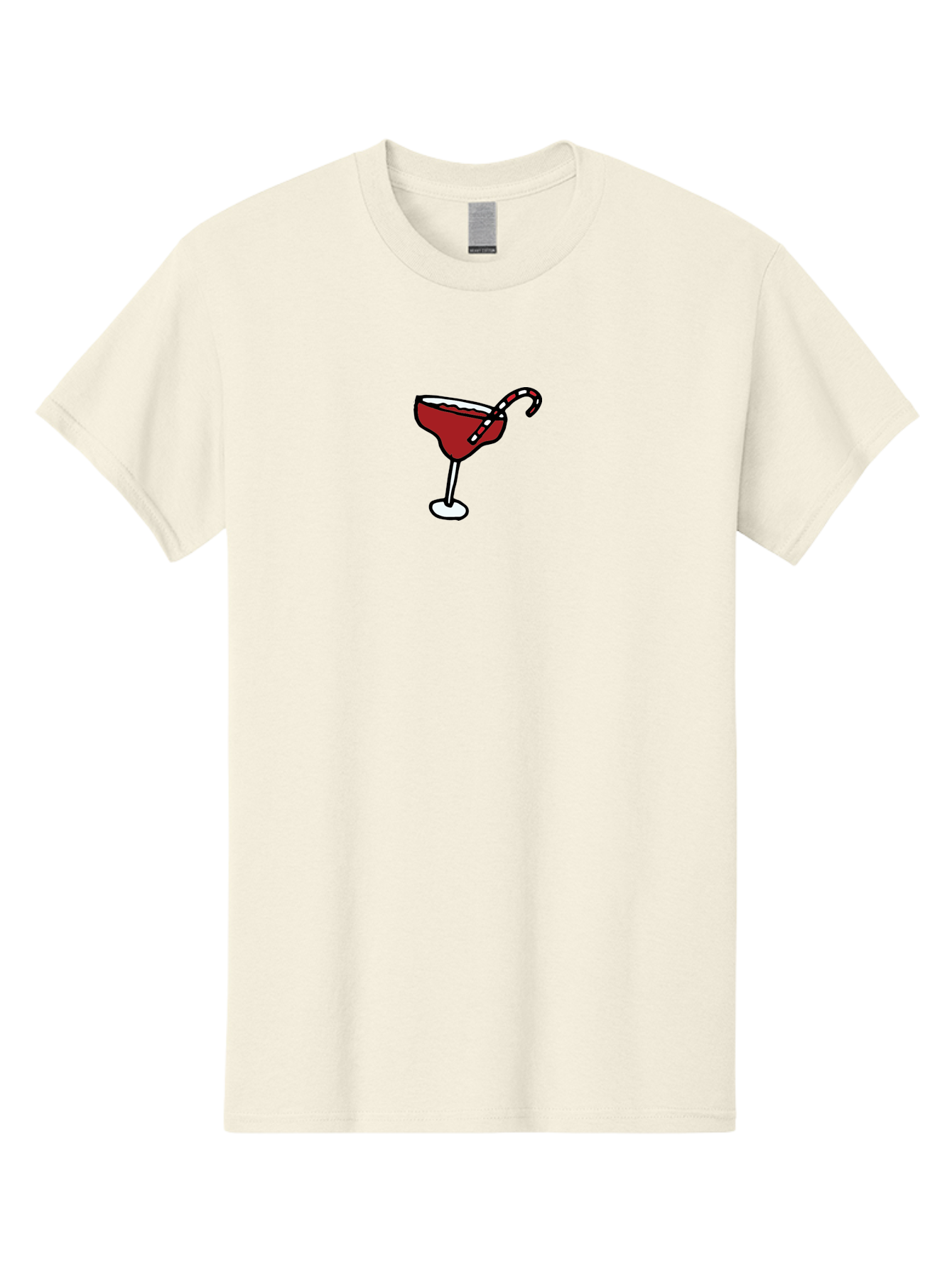 Candy-Cane-Martini Men'S Graphic Tee, 100% Cotton, Comfortable Casual Summer Wear, Machine Washable, Martini Glass, Red Cocktail, Candy Cane Garnish, Festive Drink, Holiday Party, Sweet Treat, Christmas Cocktail -  Aaa783 3