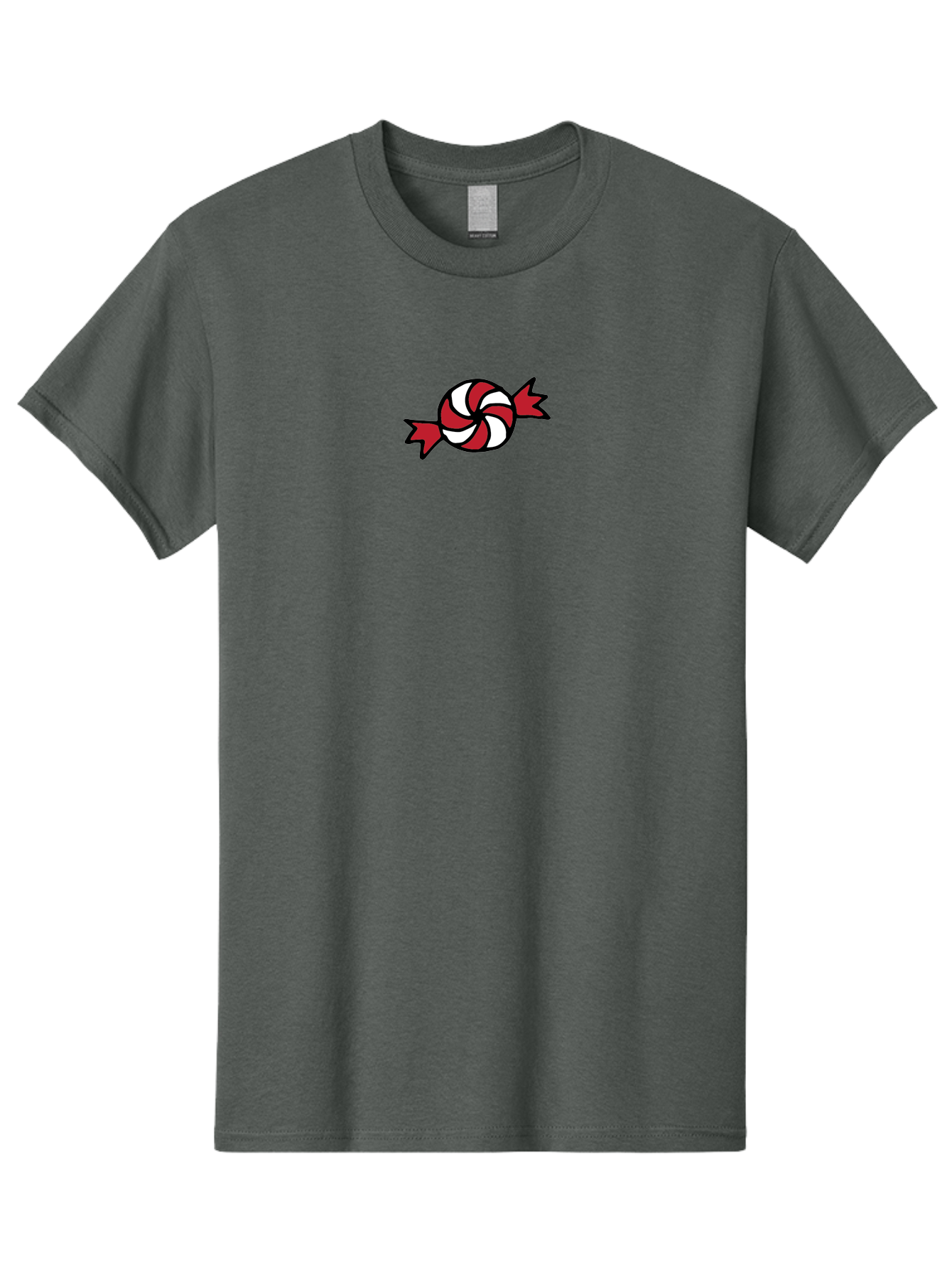 Candy Men'S Graphic Tee, 100% Cotton, Comfortable Casual Summer Wear, Machine Washable, Peppermint Candy, Red And White Swirl, Sweet Treat, Wrapped Candy, Festive Design, Cartoon Style, Holiday Candy -  Aaa787 3