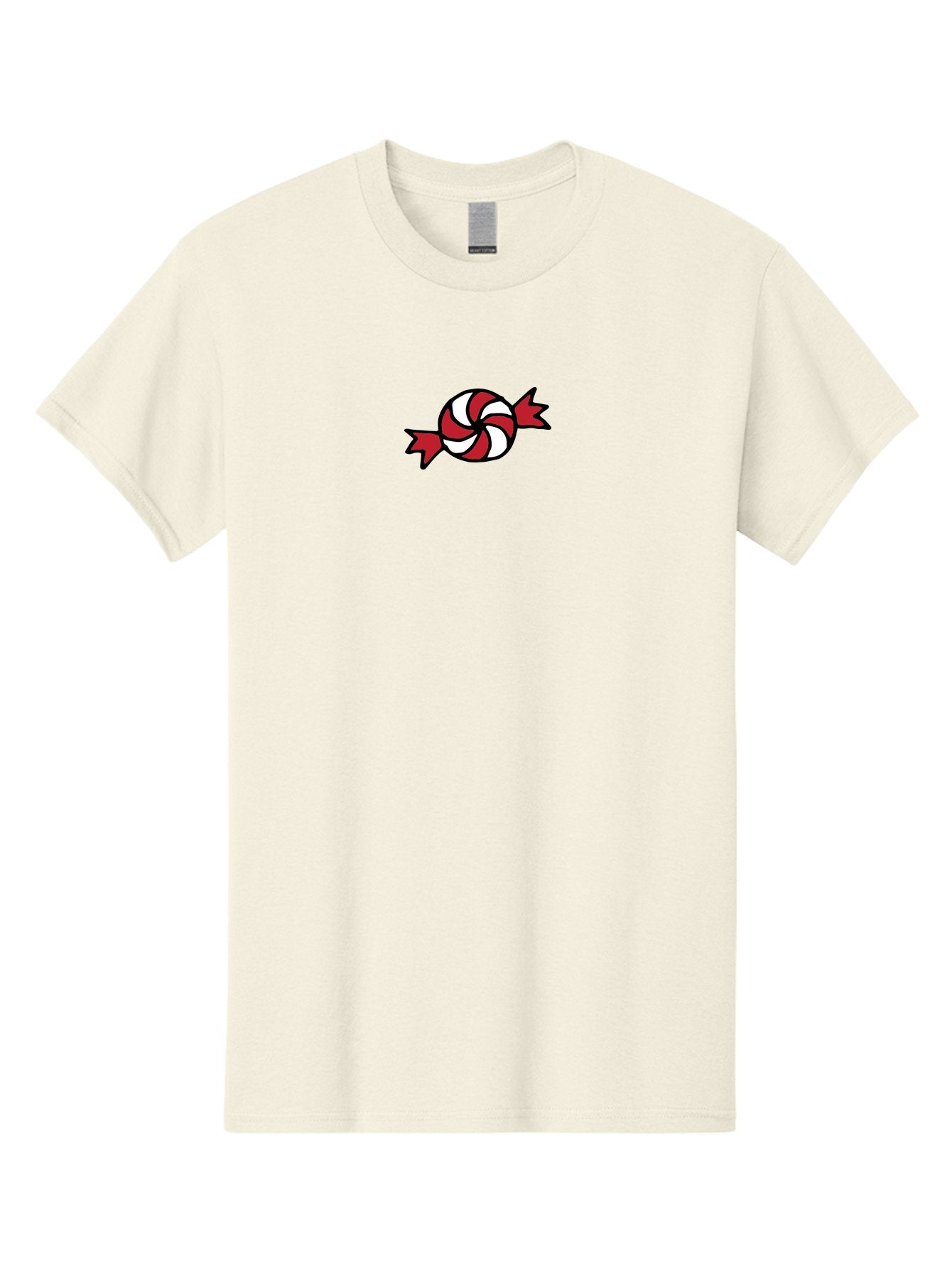 Candy Men'S Graphic Tee, 100% Cotton, Comfortable Casual Summer Wear, Machine Washable, Peppermint Candy, Red And White Swirl, Sweet Treat, Wrapped Candy, Festive Design, Cartoon Style, Holiday Candy -  Aaa787 3