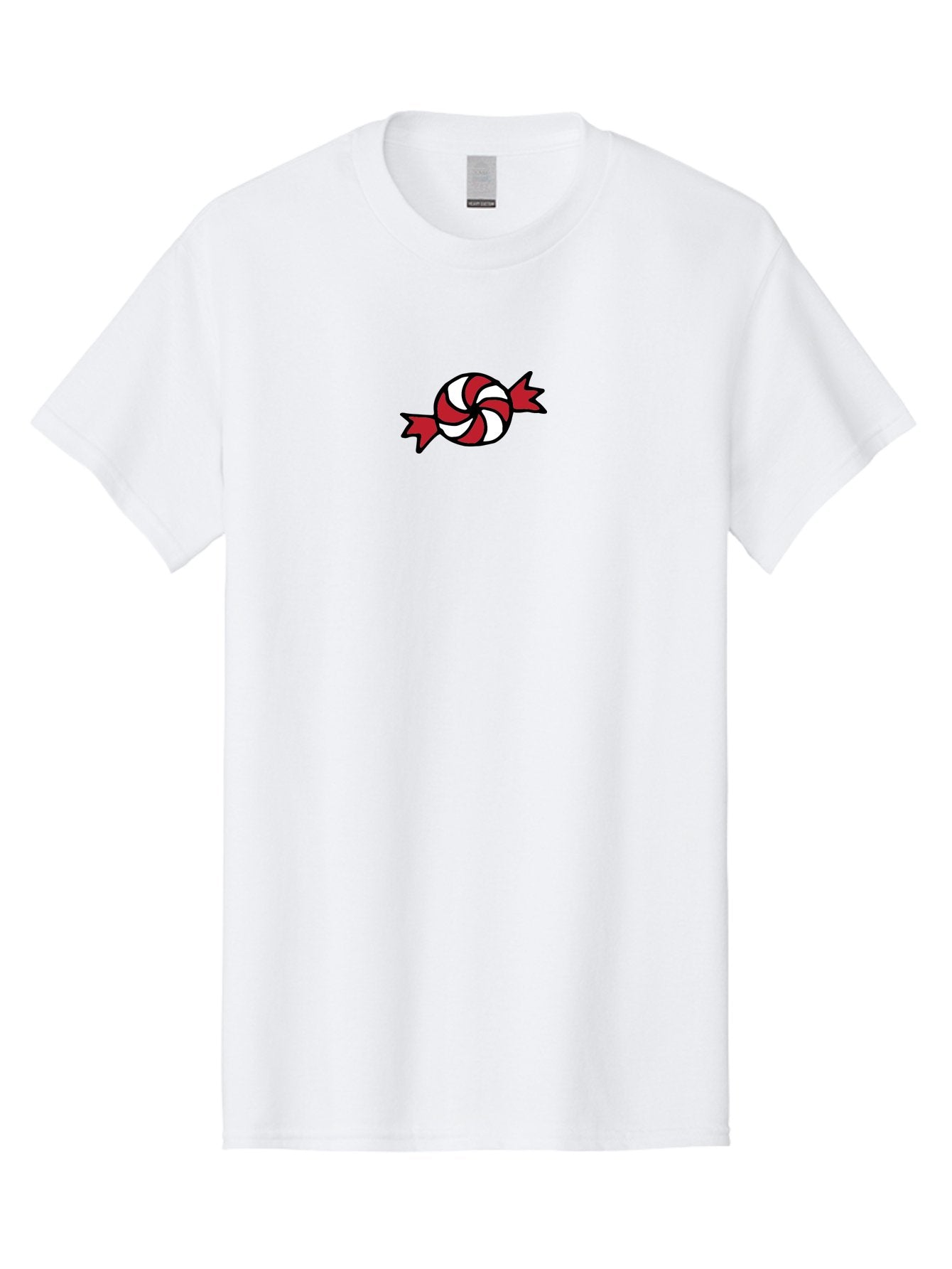 Candy Men'S Graphic Tee, 100% Cotton, Comfortable Casual Summer Wear, Machine Washable, Peppermint Candy, Red And White Swirl, Sweet Treat, Wrapped Candy, Festive Design, Cartoon Style, Holiday Candy -  Aaa787 15