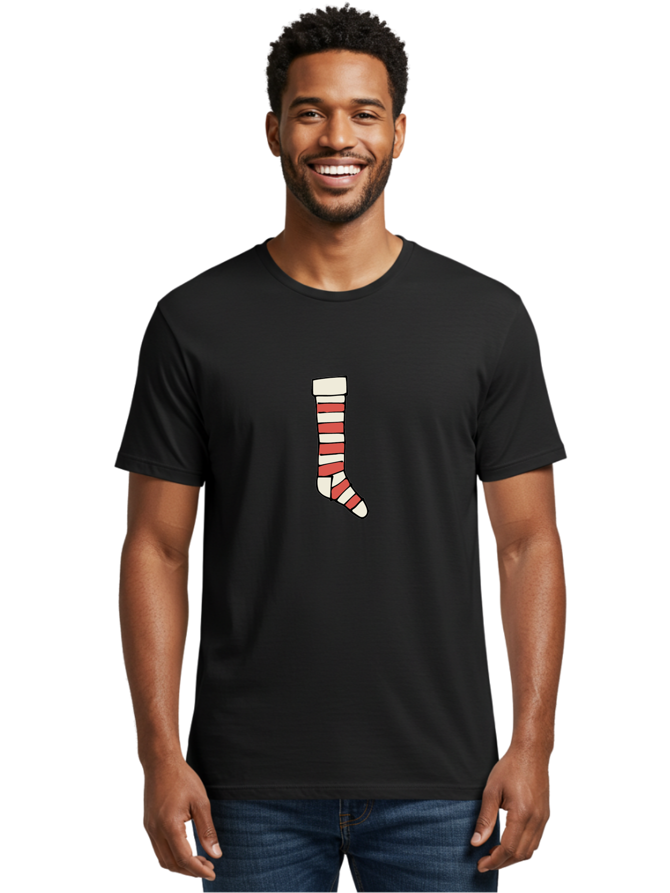 Cast Men'S Graphic Tee, 100% Cotton, Comfortable Casual Summer Wear, Machine Washable, Injured Leg, Broken Bone, Medical Care, Red And White Cast, Orthopedic Treatment, Fracture Recovery, Injured Limb -  Aaa790