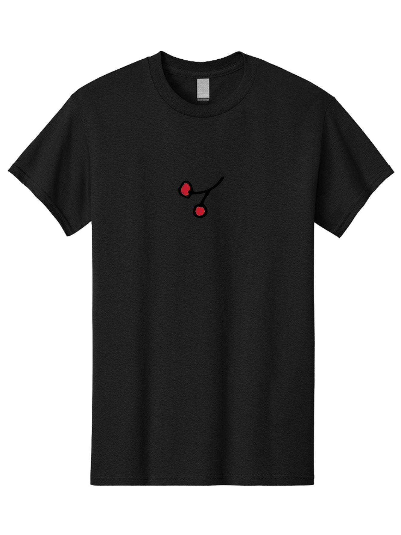 Cherries Men'S Graphic Tee, 100% Cotton, Comfortable Casual Summer Wear, Machine Washable, Pair Of Cherries, Red Fruit, Simple Drawing, Cartoon Style, Black Outline, Vibrant Red, Minimalist Art, Sweet Treats -  Aaa799 12