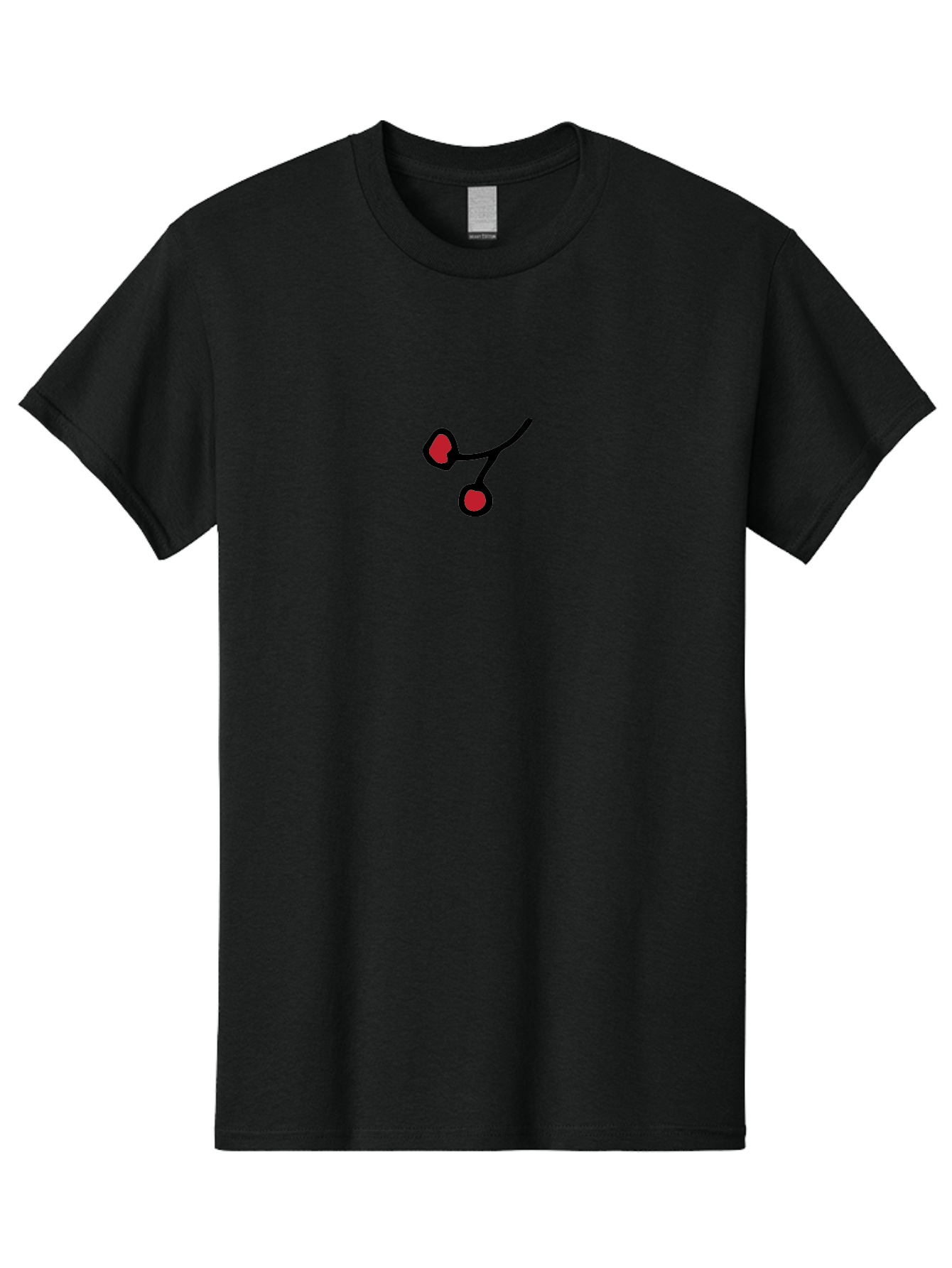 Cherries Men'S Graphic Tee, 100% Cotton, Comfortable Casual Summer Wear, Machine Washable, Pair Of Cherries, Red Fruit, Simple Drawing, Cartoon Style, Black Outline, Vibrant Red, Minimalist Art, Sweet Treats -  Aaa799