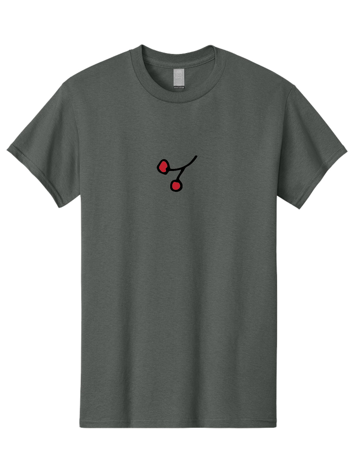 Cherries Men'S Graphic Tee, 100% Cotton, Comfortable Casual Summer Wear, Machine Washable, Pair Of Cherries, Red Fruit, Simple Drawing, Cartoon Style, Black Outline, Vibrant Red, Minimalist Art, Sweet Treats -  Aaa799 3