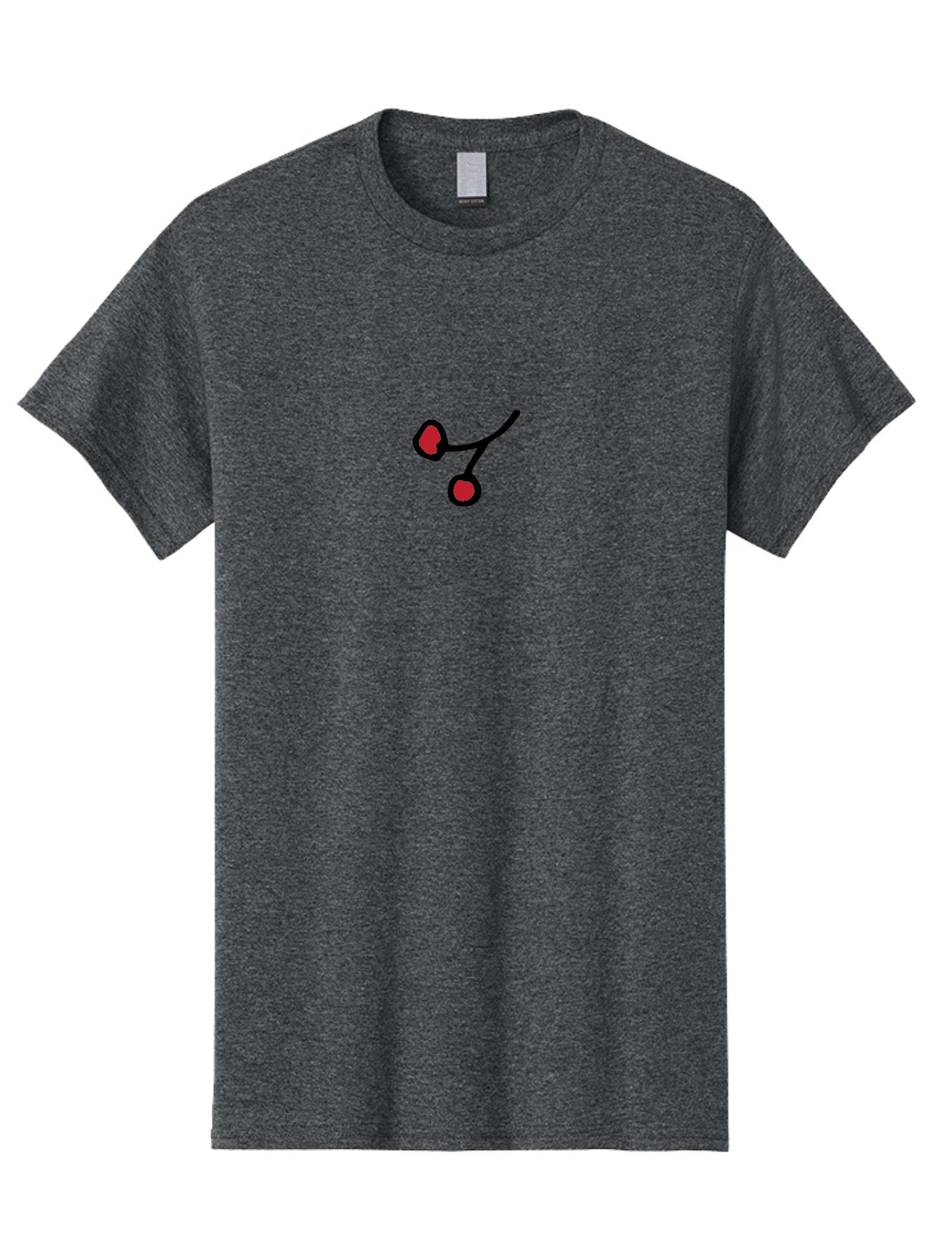 Cherries Men'S Graphic Tee, 100% Cotton, Comfortable Casual Summer Wear, Machine Washable, Pair Of Cherries, Red Fruit, Simple Drawing, Cartoon Style, Black Outline, Vibrant Red, Minimalist Art, Sweet Treats -  Aaa799 10
