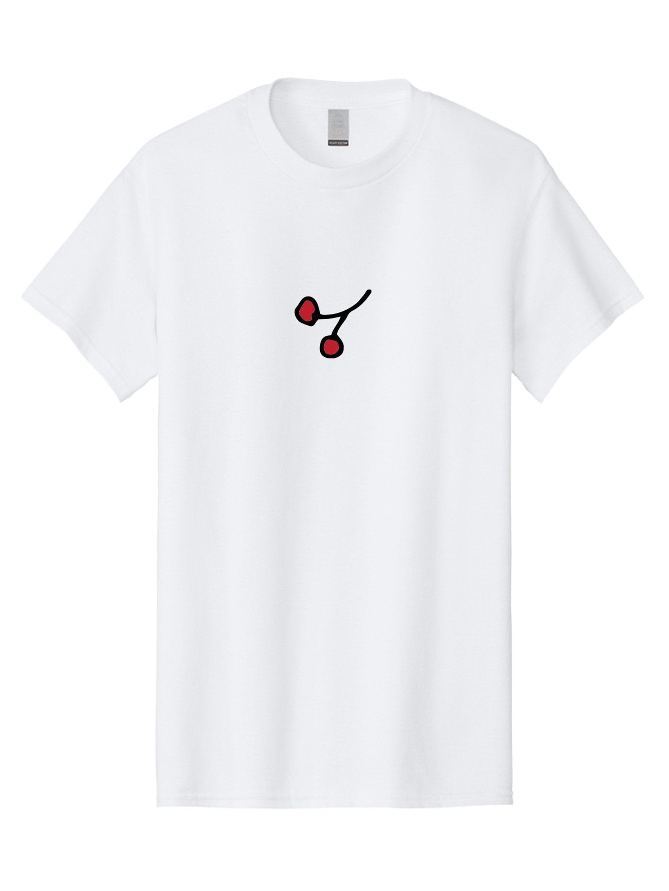 Cherries Men'S Graphic Tee, 100% Cotton, Comfortable Casual Summer Wear, Machine Washable, Pair Of Cherries, Red Fruit, Simple Drawing, Cartoon Style, Black Outline, Vibrant Red, Minimalist Art, Sweet Treats -  Aaa799 11