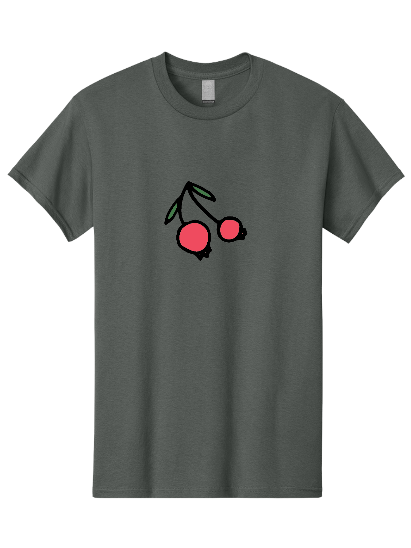 Cherry-Sunglasses Men'S Graphic Tee, 100% Cotton, Comfortable Casual Summer Wear, Machine Washable, Fun Sunglasses, Cherry Design, Playful Eyewear, Trendy Accessories, Stylish Shades, Cartoon Graphics, Retro Style, Fashion Statement -  Aaa800 3