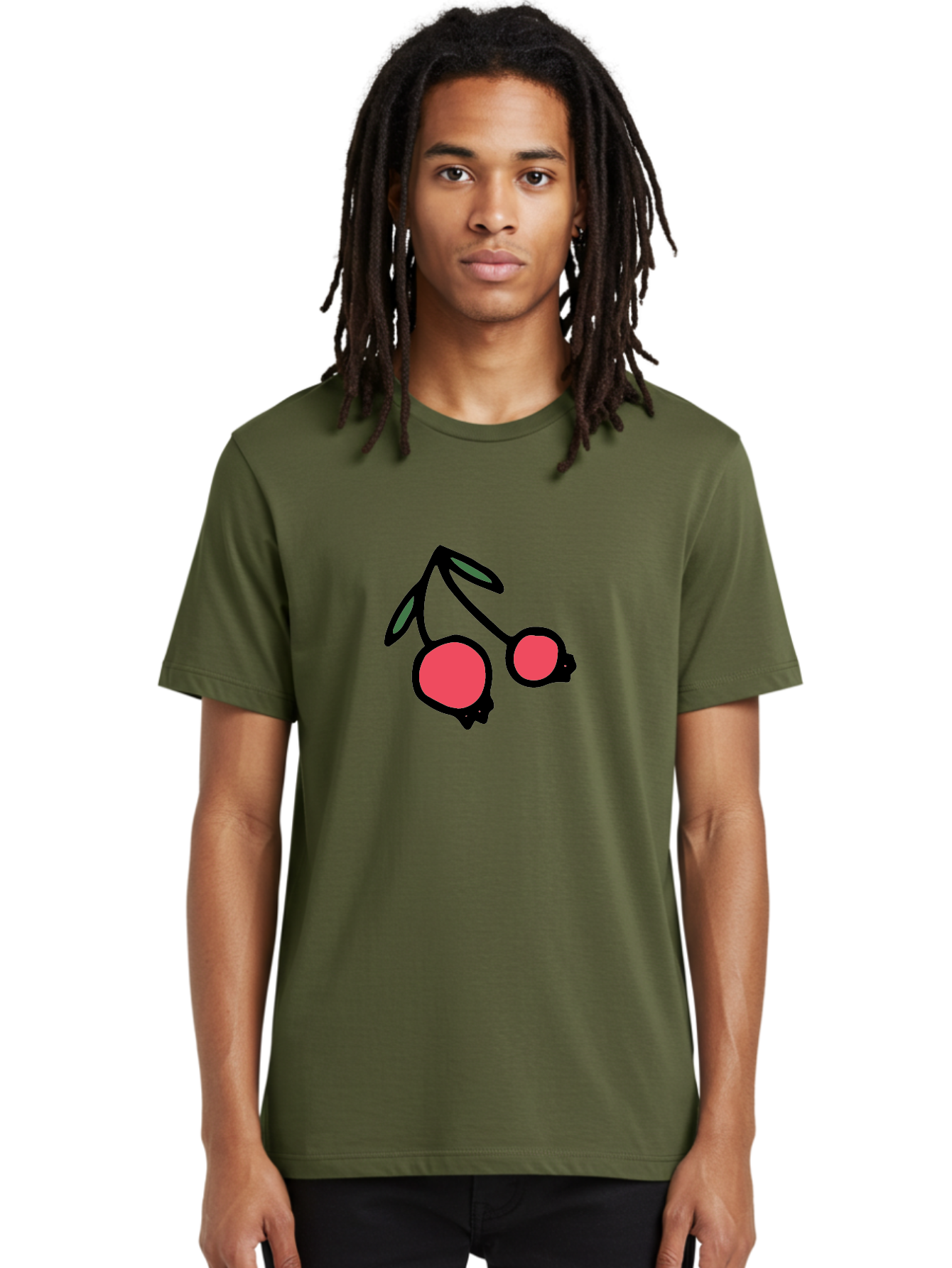 Cherry-Sunglasses Men'S Graphic Tee, 100% Cotton, Comfortable Casual Summer Wear, Machine Washable, Fun Sunglasses, Cherry Design, Playful Eyewear, Trendy Accessories, Stylish Shades, Cartoon Graphics, Retro Style, Fashion Statement -  Aaa800 16