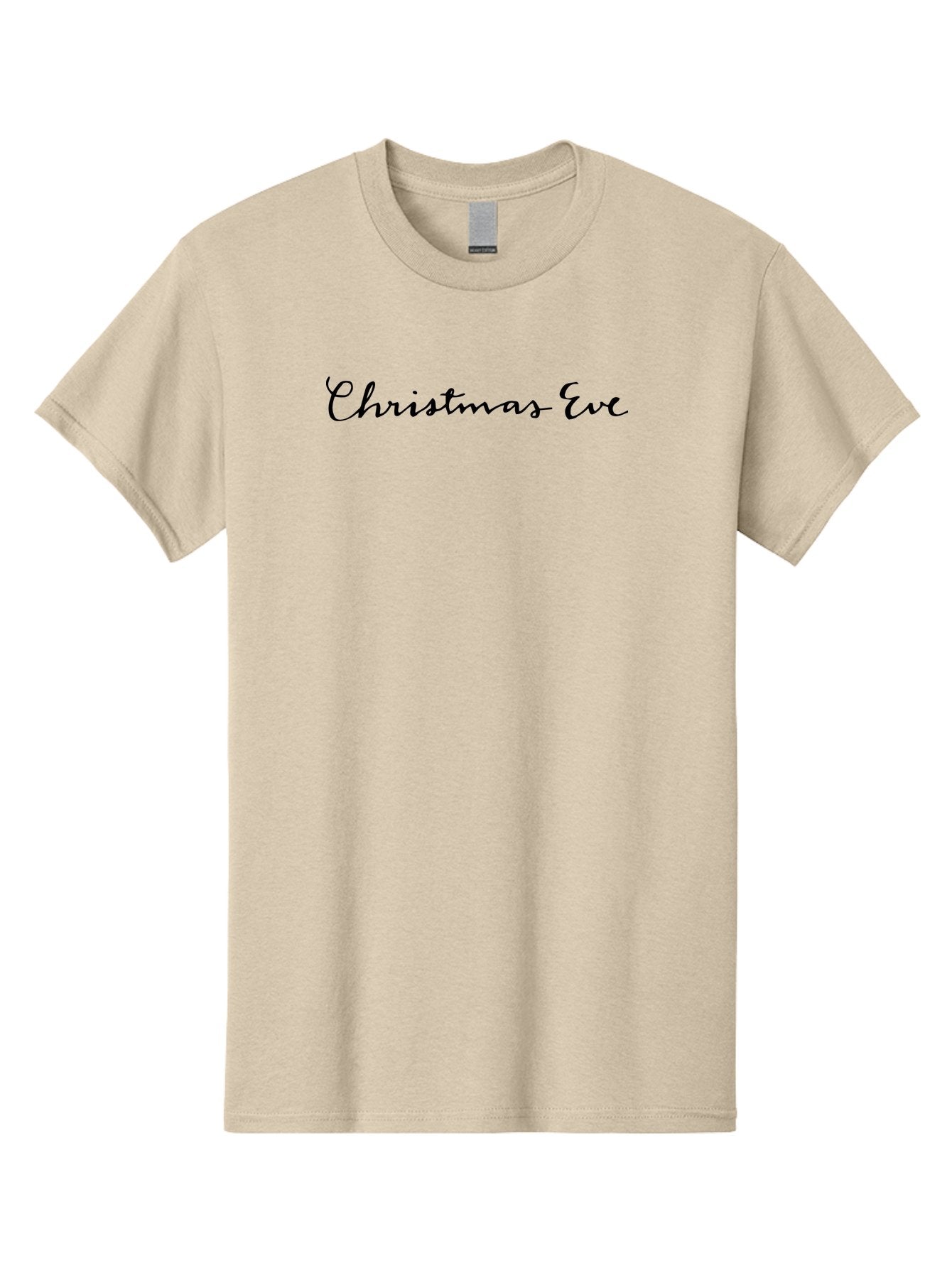 Christmas-Eve Men'S Graphic Tee, 100% Cotton, Comfortable Casual Summer Wear, Machine Washable, Christmas Eve, Holiday Season, Festive Vibes, Cursive Text, Winter Celebration, Christmas Magic, Holiday Cheer -  Aaa804