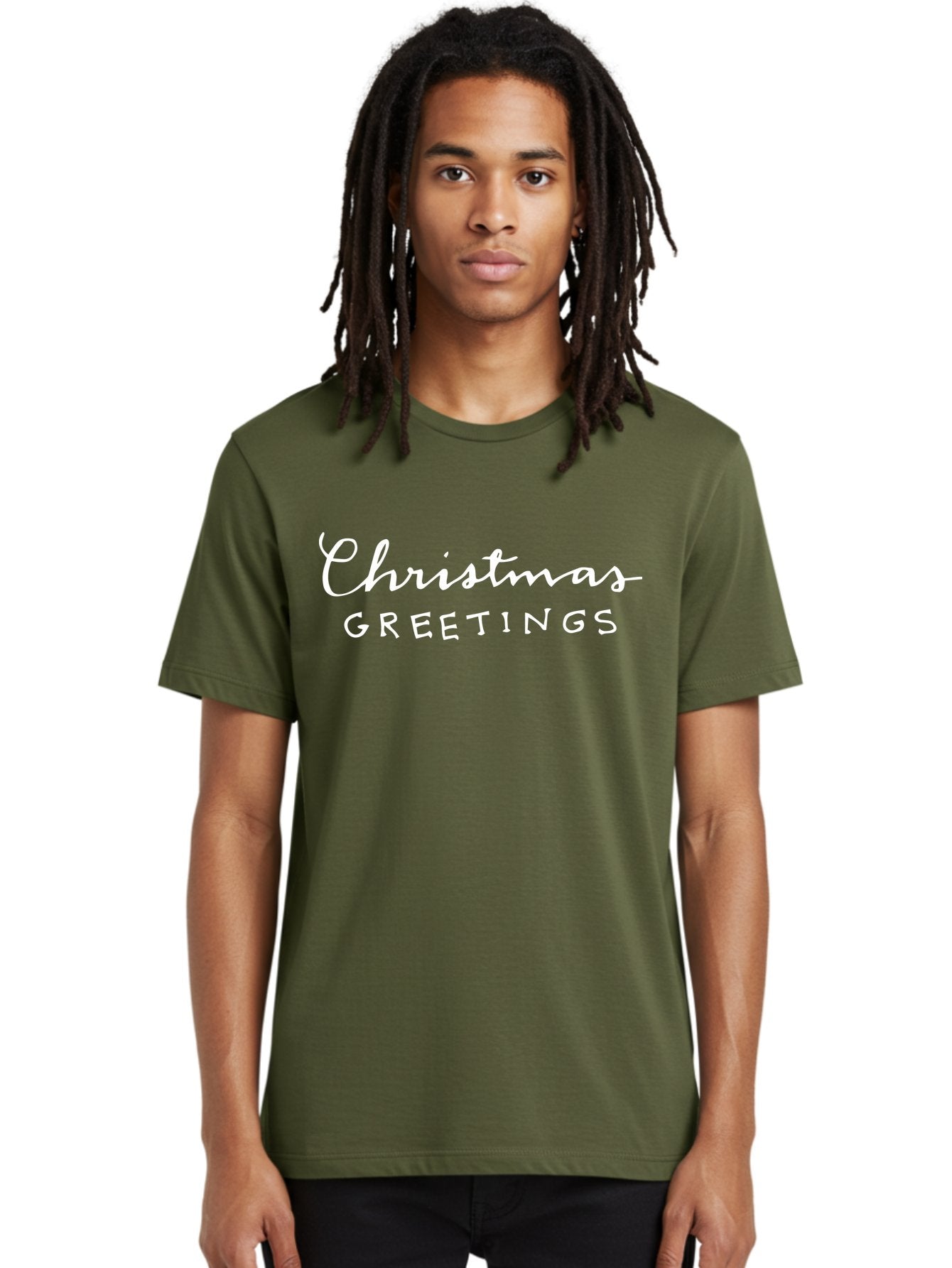 Christmas-Greetings Men'S Graphic Tee, 100% Cotton, Comfortable Casual Summer Wear, Machine Washable, Christmas Greetings, Festive Wishes, Holiday Season, Christmas Message, White Text, Christmas Card -  Aaa806 30