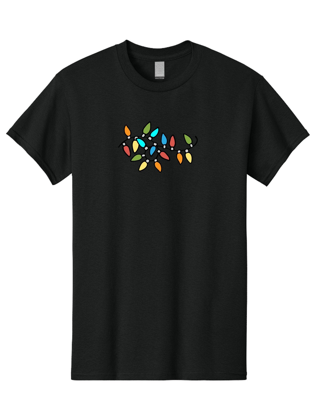 Christmas-Lights-1 Men'S Graphic Tee, 100% Cotton, Comfortable Casual Summer Wear, Machine Washable, Multicolored Christmas Lights, Festive Decorations, Holiday String Lights, Colorful Bulbs, Celebration Decoration, Party Lights -  Aaa807 15