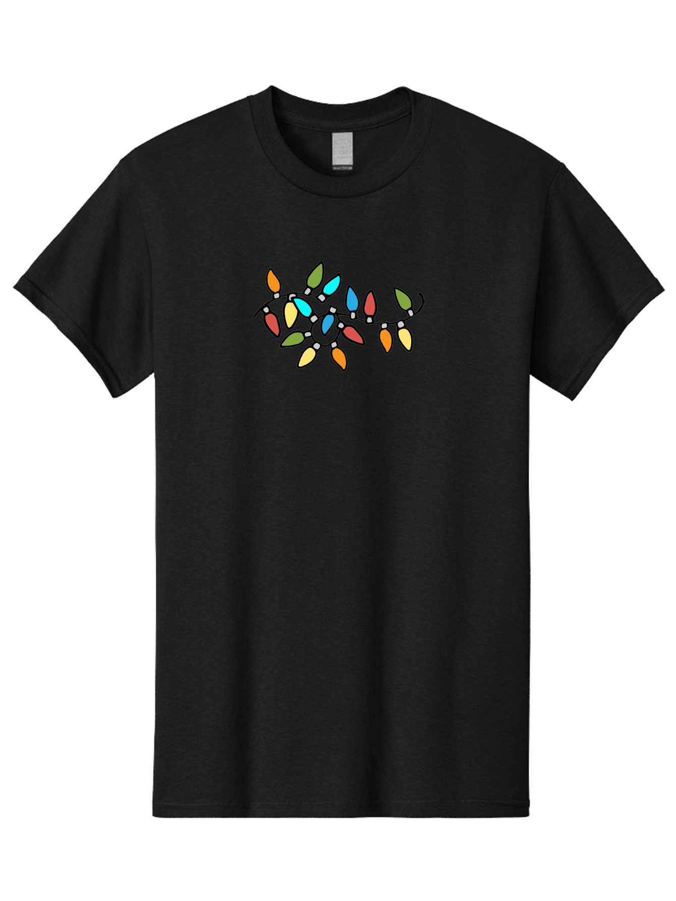 Christmas-Lights-1 Men'S Graphic Tee, 100% Cotton, Comfortable Casual Summer Wear, Machine Washable, Multicolored Christmas Lights, Festive Decorations, Holiday String Lights, Colorful Bulbs, Celebration Decoration, Party Lights -  Aaa807 15
