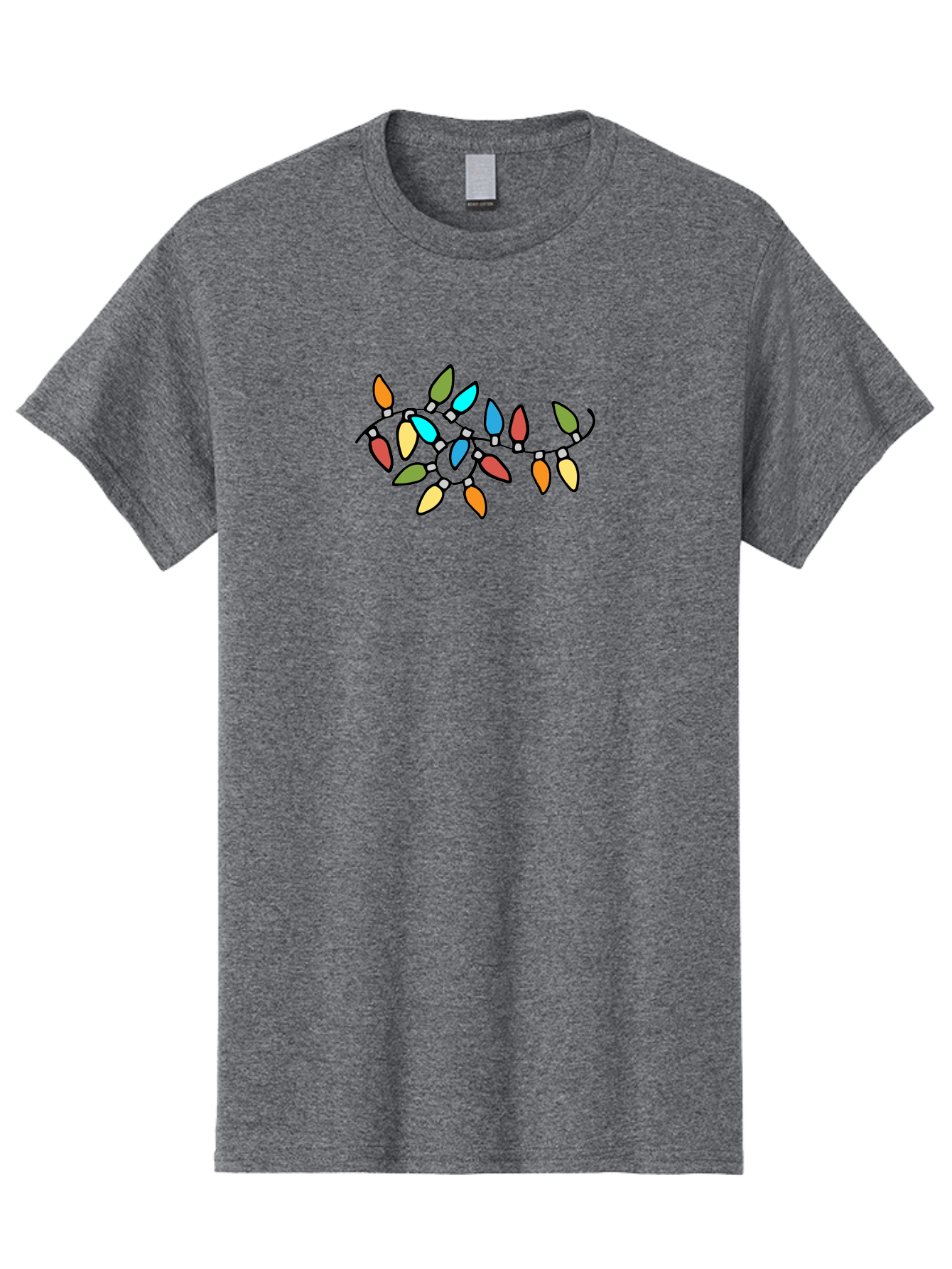 Christmas-Lights-1 Men'S Graphic Tee, 100% Cotton, Comfortable Casual Summer Wear, Machine Washable, Multicolored Christmas Lights, Festive Decorations, Holiday String Lights, Colorful Bulbs, Celebration Decoration, Party Lights -  Aaa807 17