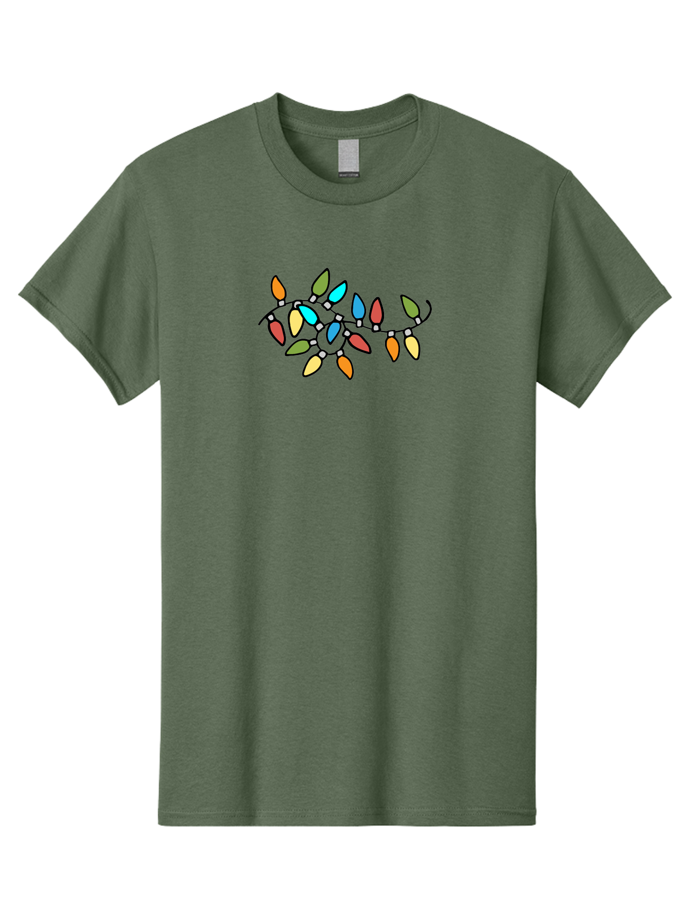Christmas-Lights-1 Men'S Graphic Tee, 100% Cotton, Comfortable Casual Summer Wear, Machine Washable, Multicolored Christmas Lights, Festive Decorations, Holiday String Lights, Colorful Bulbs, Celebration Decoration, Party Lights -  Aaa807 11
