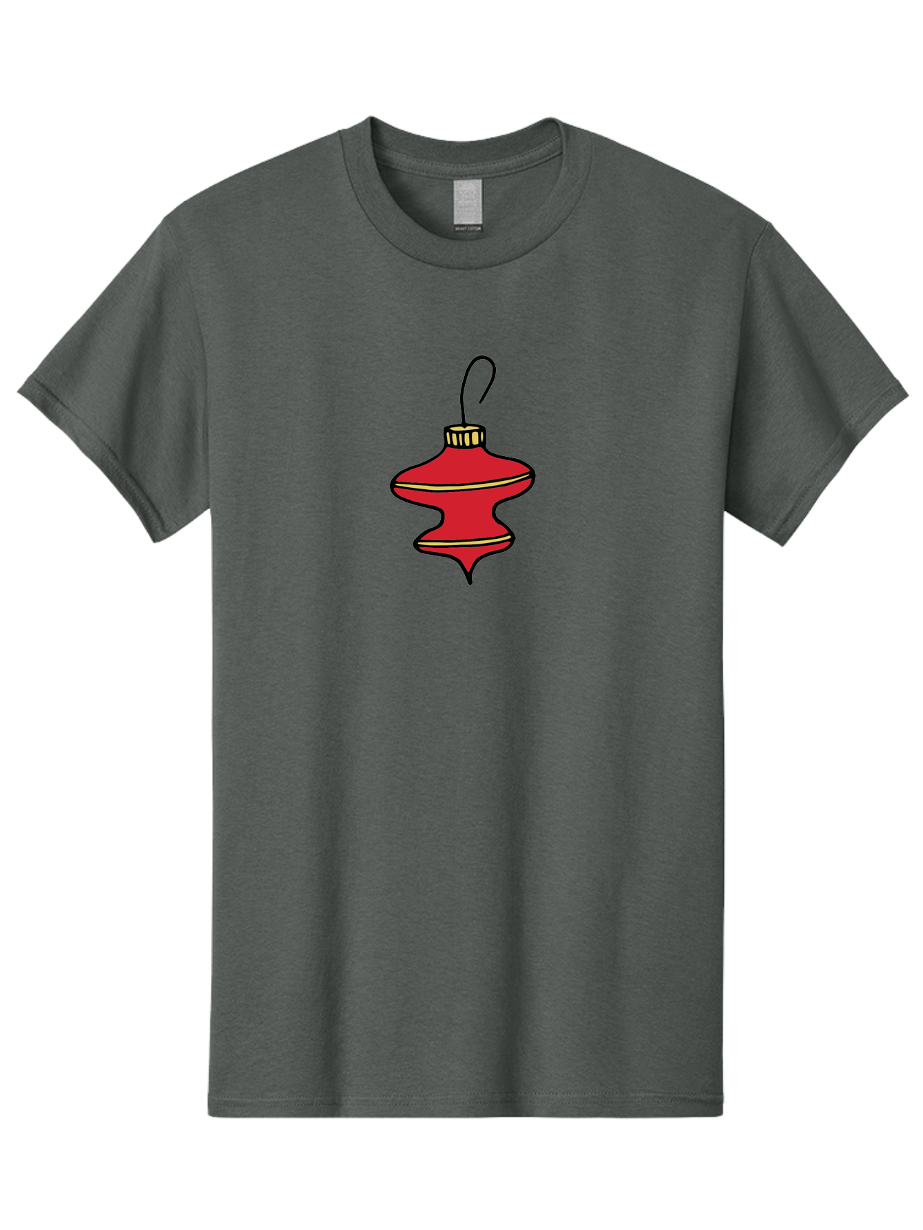 Christmas-Ornament-2 Men'S Graphic Tee, 100% Cotton, Comfortable Casual Summer Wear, Machine Washable, Christmas Decoration, Red Ornament, Festive Decor, Holiday Season, Christmas Tree, Christmas Bauble, Golden Details, Cartoon Style -  Aaa810