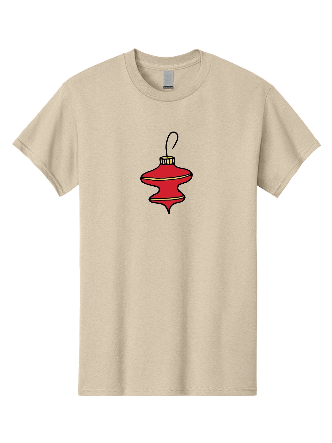 Christmas-Ornament-2 Men'S Graphic Tee, 100% Cotton, Comfortable Casual Summer Wear, Machine Washable, Christmas Decoration, Red Ornament, Festive Decor, Holiday Season, Christmas Tree, Christmas Bauble, Golden Details, Cartoon Style -  Aaa810 12