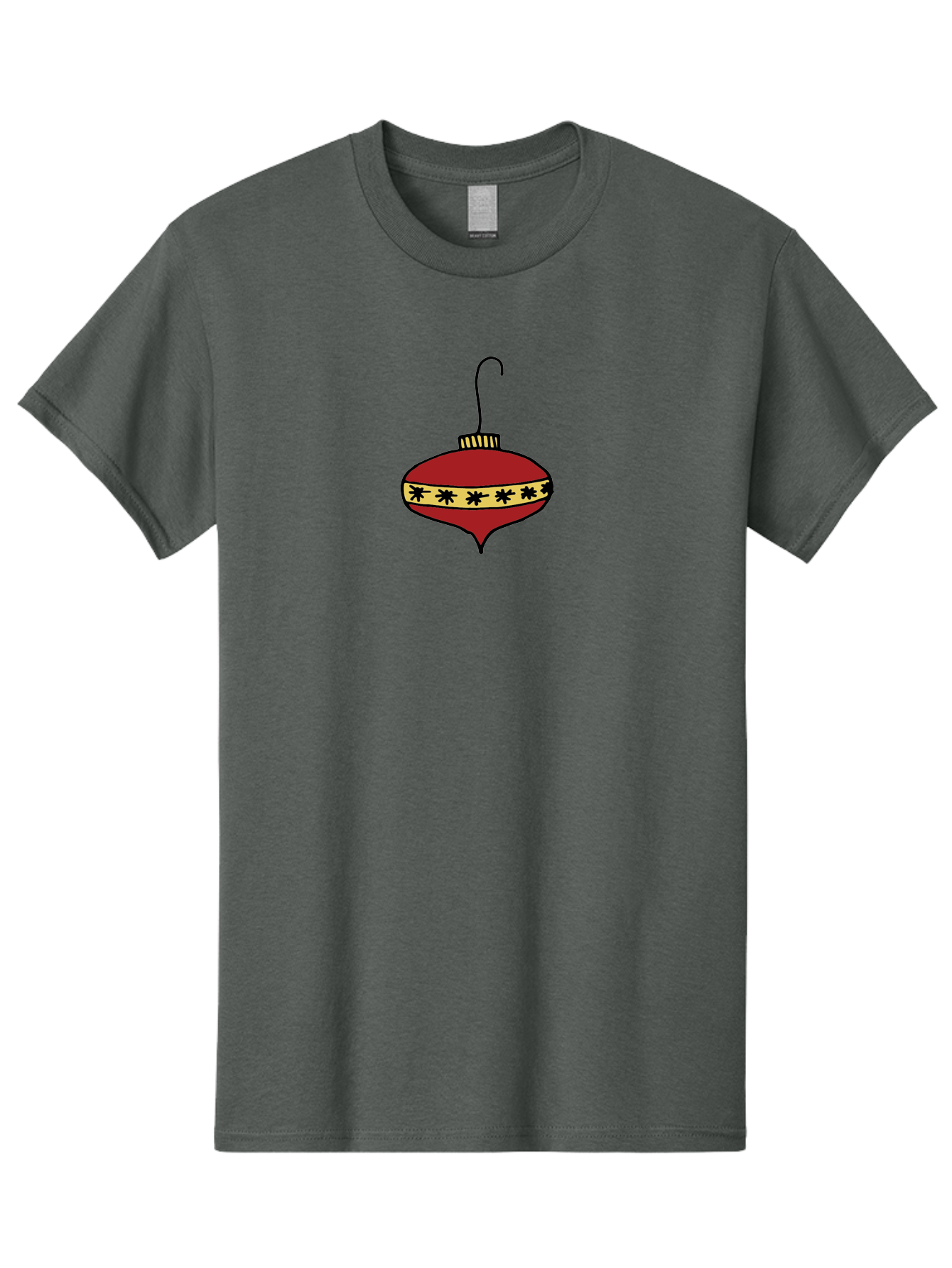 Christmas-Ornament Men'S Graphic Tee, 100% Cotton, Comfortable Casual Summer Wear, Machine Washable, Christmas Ornament, Red Decoration, Festive Decor, Holiday Season, Yellow And Black Pattern, Christmas Tree Decoration, Vintage Style, -  Aaa815 11