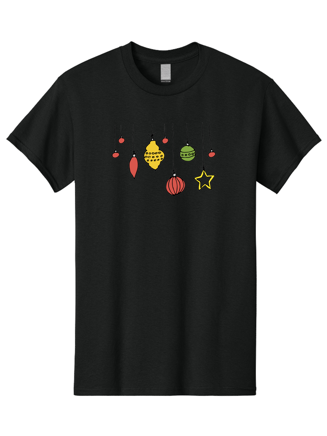 Christmas-Ornaments-1 Men'S Graphic Tee, 100% Cotton, Comfortable Casual Summer Wear, Machine Washable, Christmas Ornaments, Hanging Decorations, Festive Decor, Holiday Season, Christmas Tree Decorations, Red And Green Ornaments, -  Aaa816