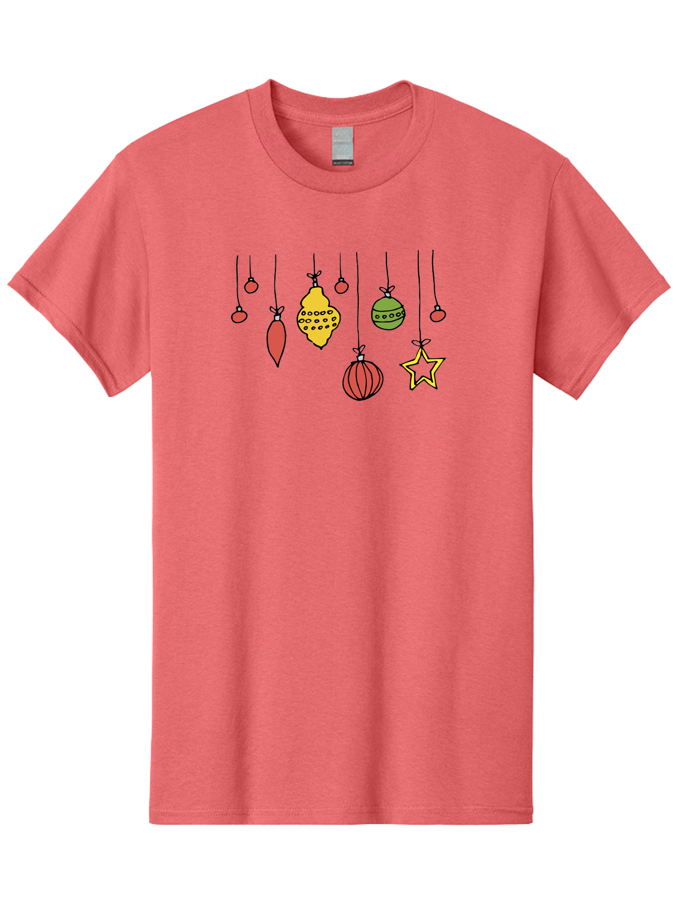 Christmas-Ornaments-1 Men'S Graphic Tee, 100% Cotton, Comfortable Casual Summer Wear, Machine Washable, Christmas Ornaments, Hanging Decorations, Festive Decor, Holiday Season, Christmas Tree Decorations, Red And Green Ornaments, -  Aaa816 27