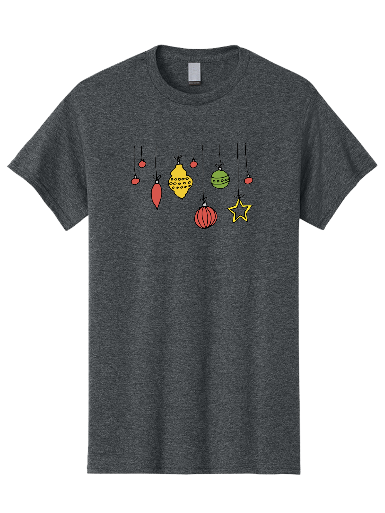 Christmas-Ornaments-1 Men'S Graphic Tee, 100% Cotton, Comfortable Casual Summer Wear, Machine Washable, Christmas Ornaments, Hanging Decorations, Festive Decor, Holiday Season, Christmas Tree Decorations, Red And Green Ornaments, -  Aaa816 21