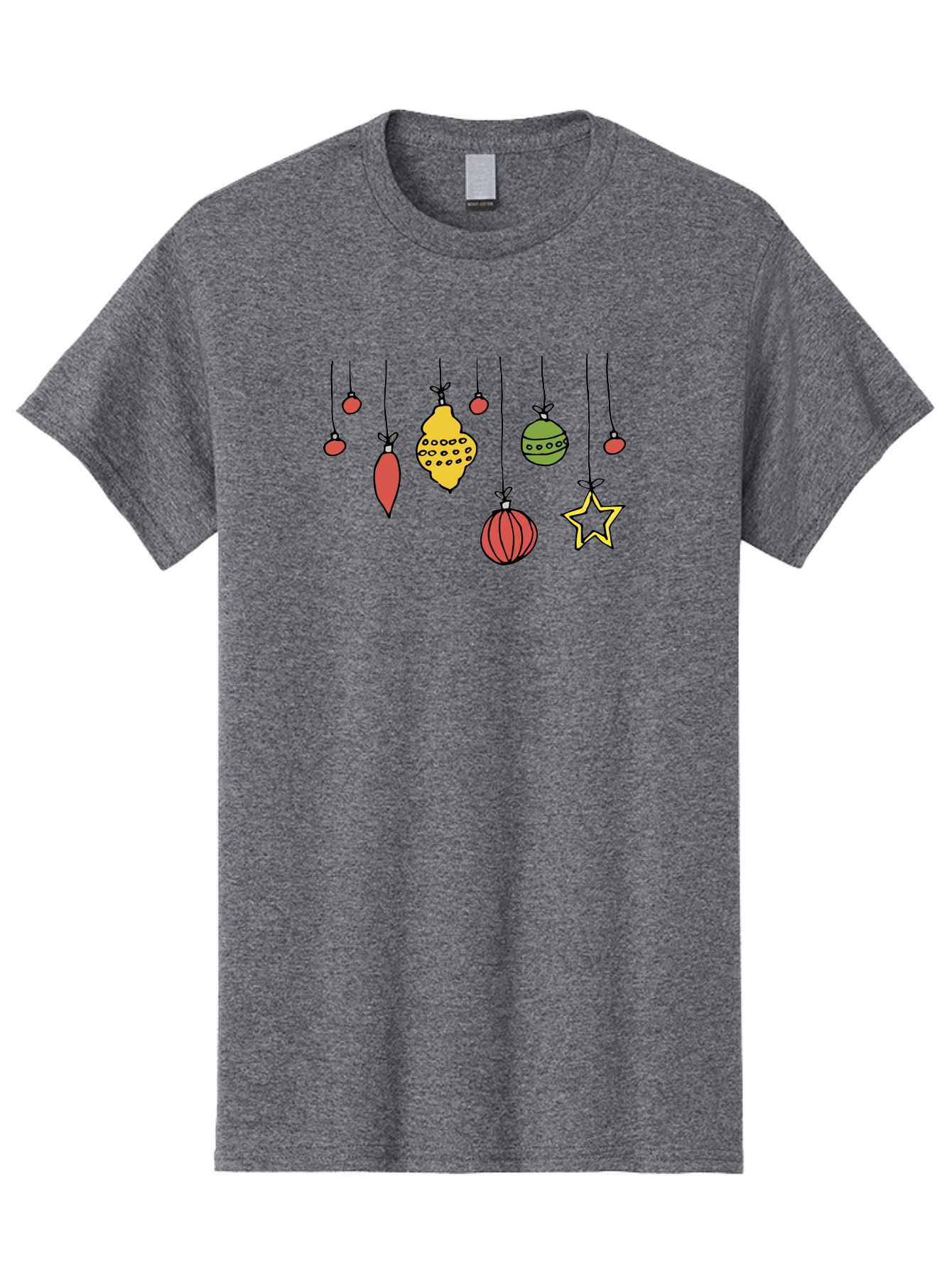 Christmas-Ornaments-1 Men'S Graphic Tee, 100% Cotton, Comfortable Casual Summer Wear, Machine Washable, Christmas Ornaments, Hanging Decorations, Festive Decor, Holiday Season, Christmas Tree Decorations, Red And Green Ornaments, -  Aaa816 7